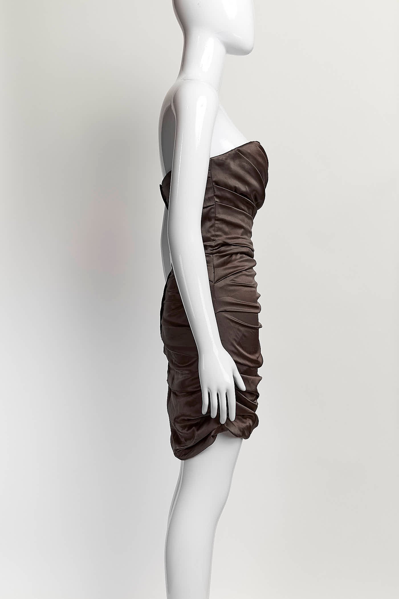 Dolce & Gabbana Brown Silk Dress 40