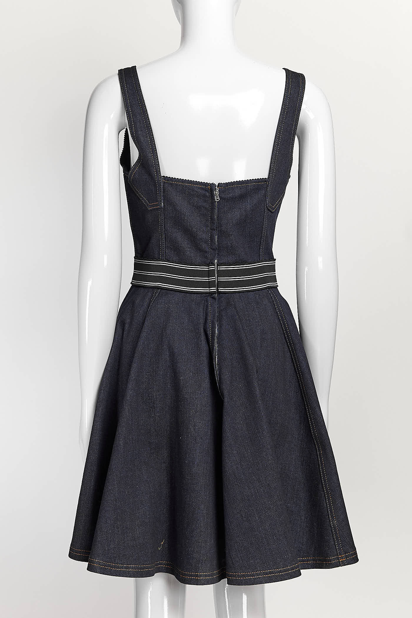 Dolce & Gabbana Denim Blue Logo Dress 44