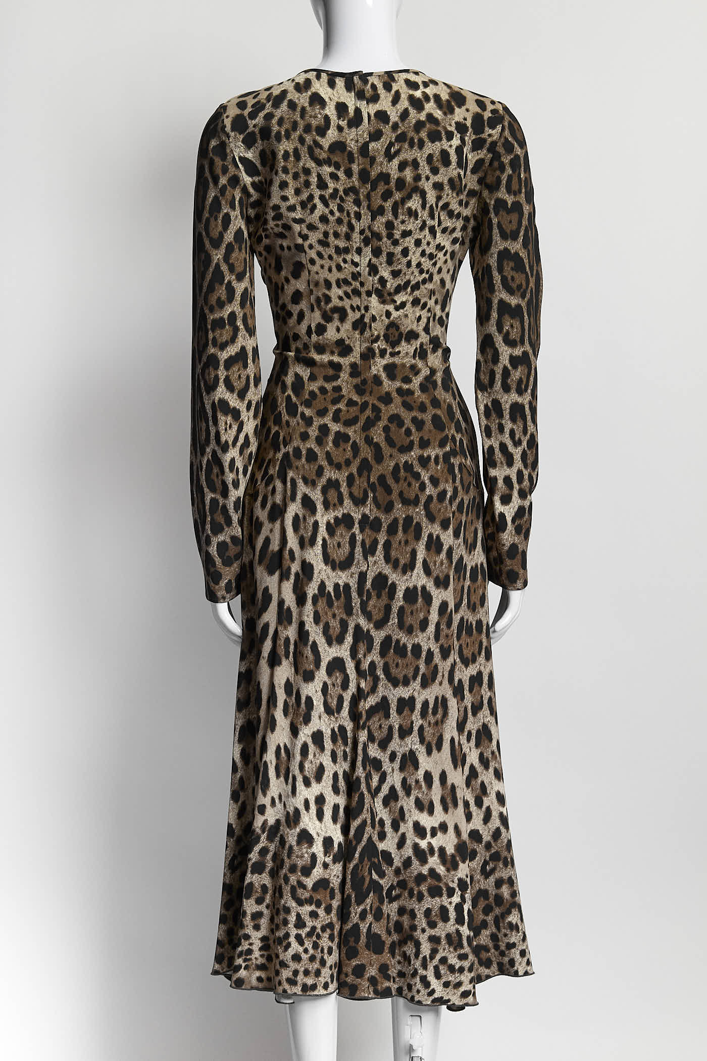 Dolce & Gabbana Longsleeve Leopard Dress 42
