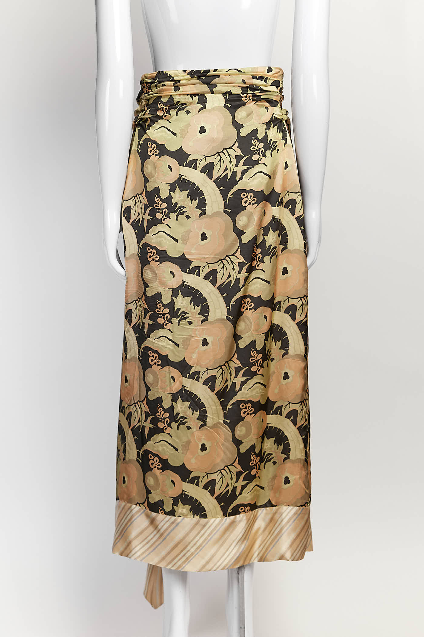 Dries Van Noten Floral Printed Draped Skirt 36