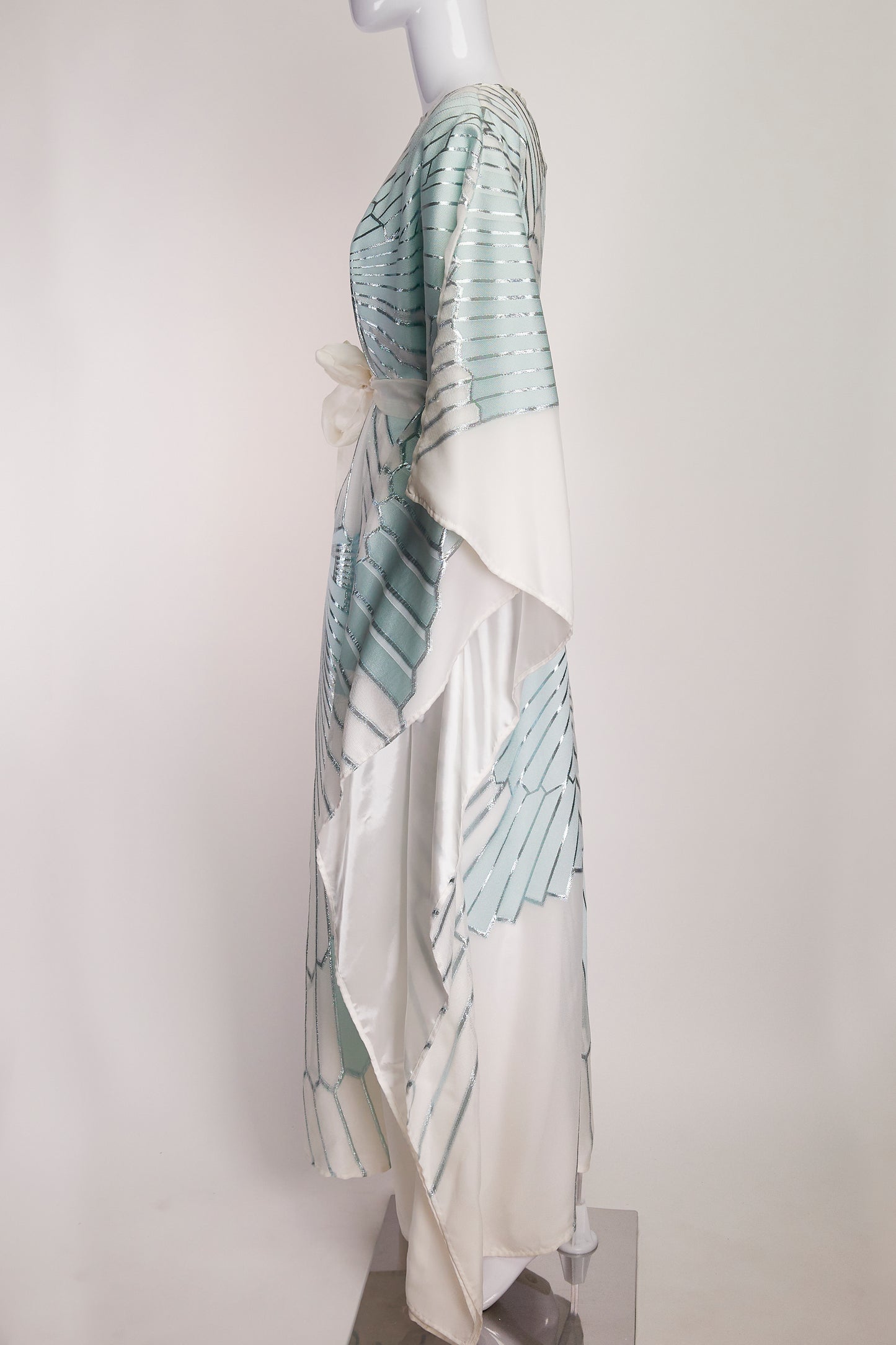 Taller Marmo Turquoise and White Belted Dress M