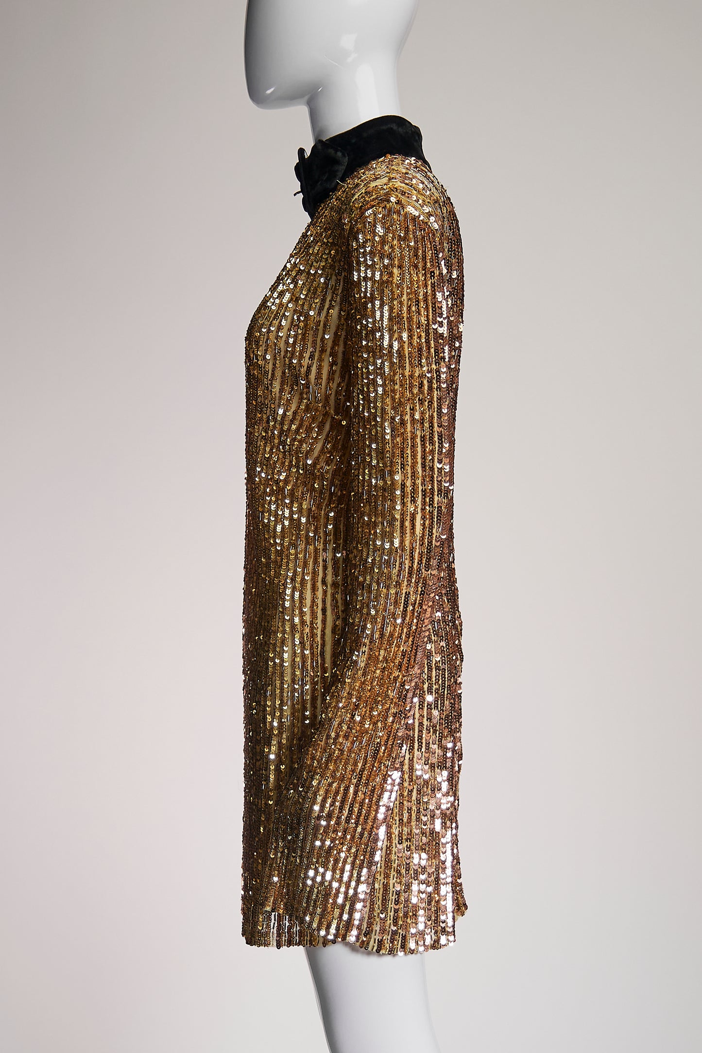 The Attico Sequin Long Sleeve Mini Dress IT42 FR38