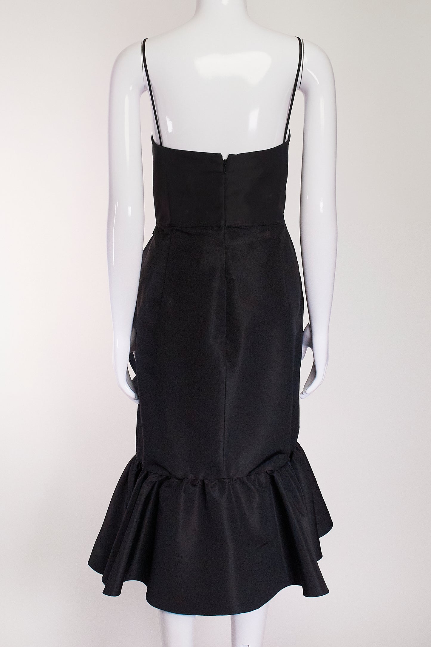 Carolina Herrera Black Two-Toned Ruffle Dress US4