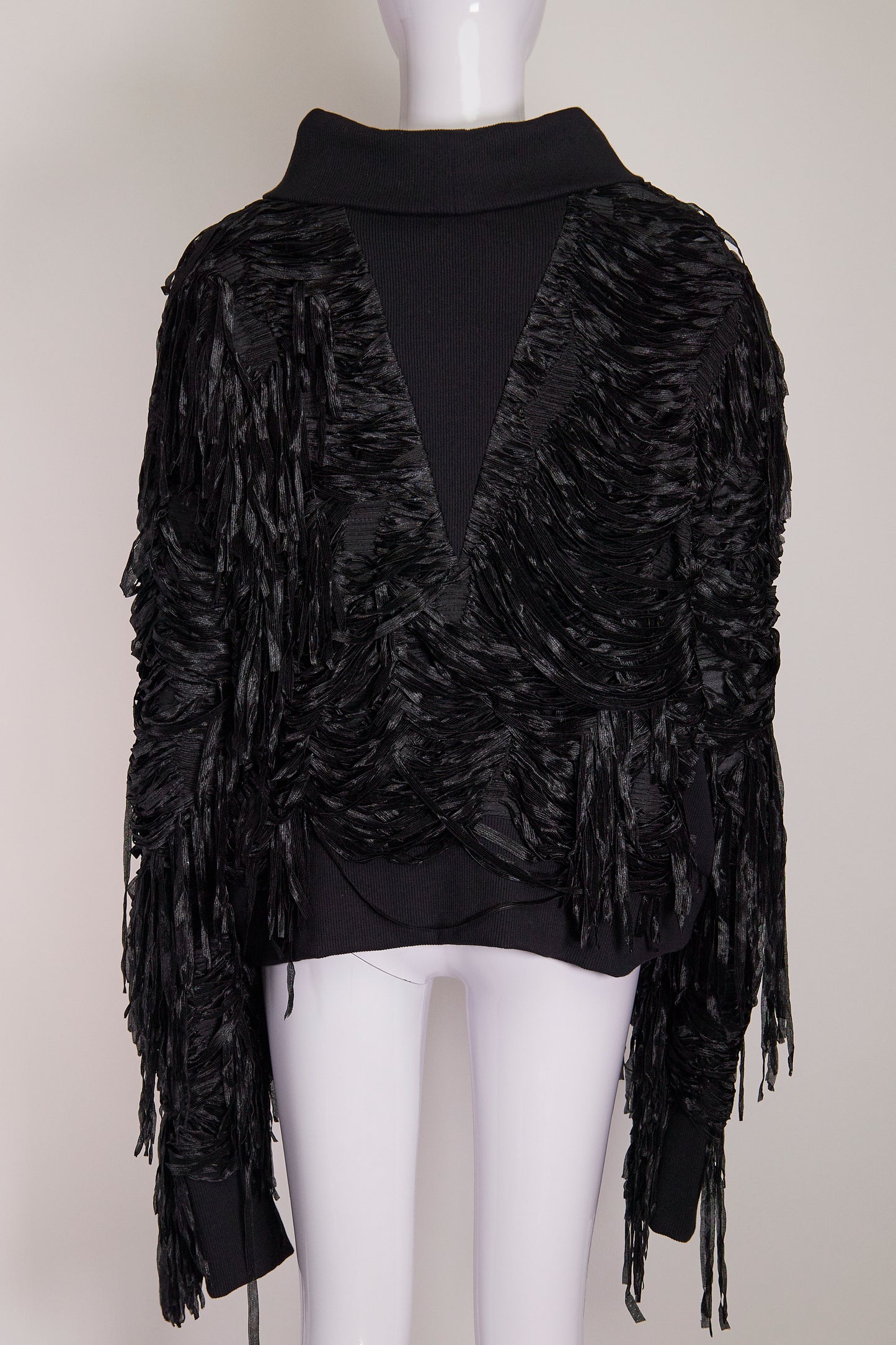 QUIRA Fringe Mock Neck Sweater 40