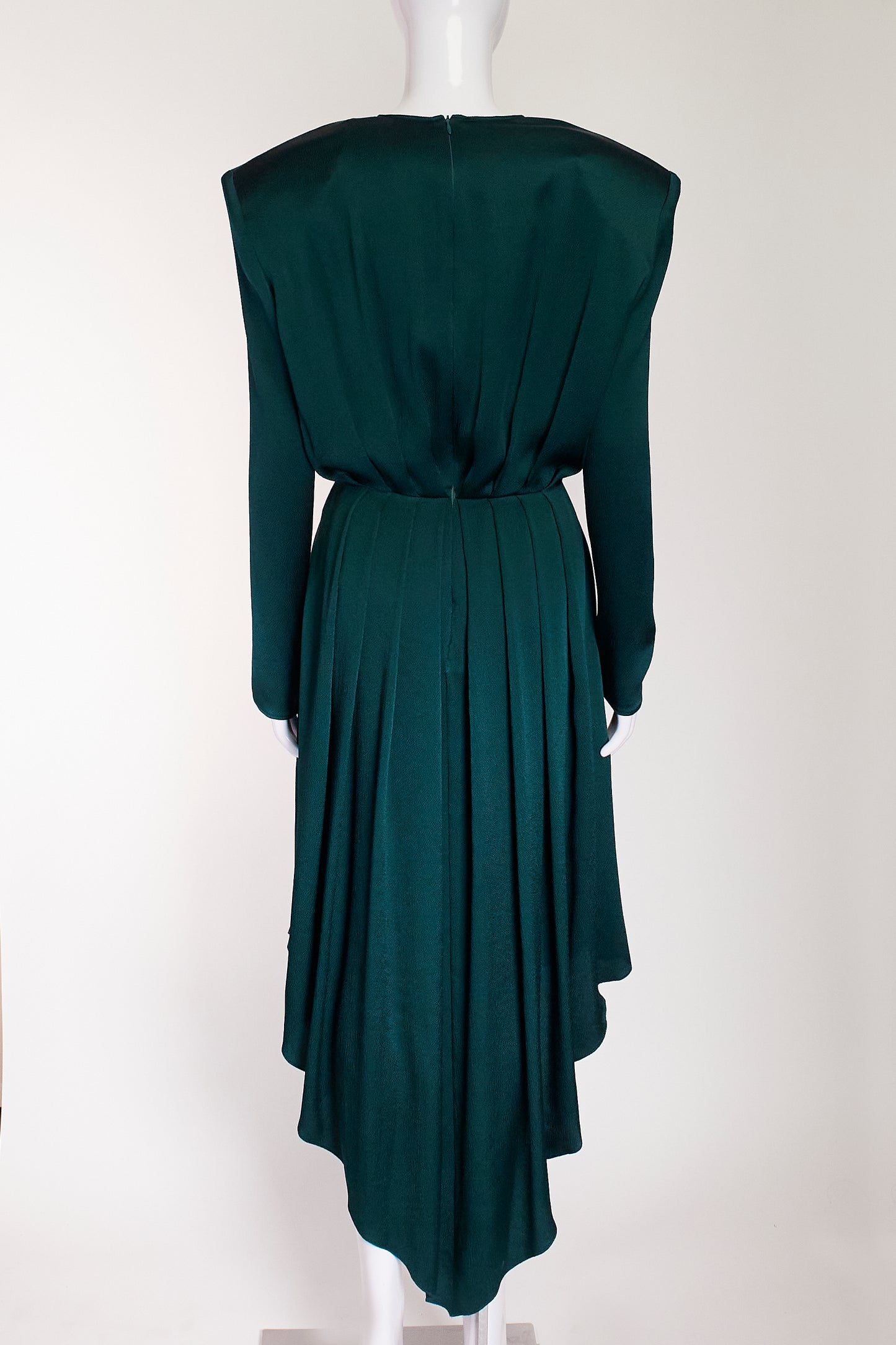 Alexandre Vauthier Emerald Green Deep V Dress FR44 IT48