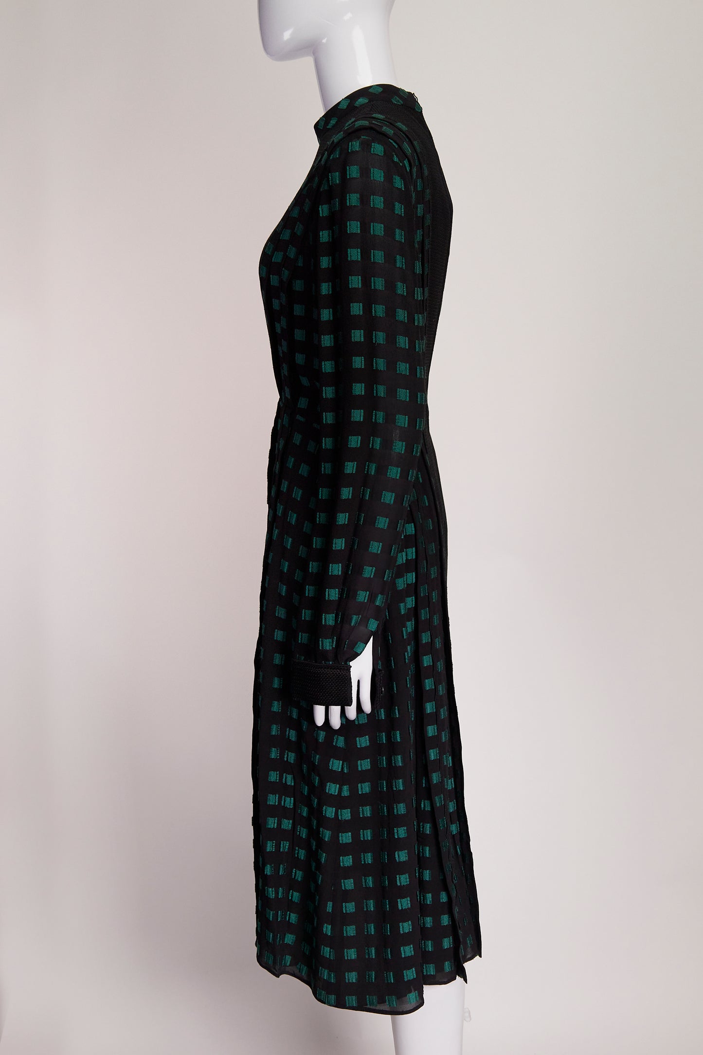 Proenza Schouler Green & Black Checkered Dress US8