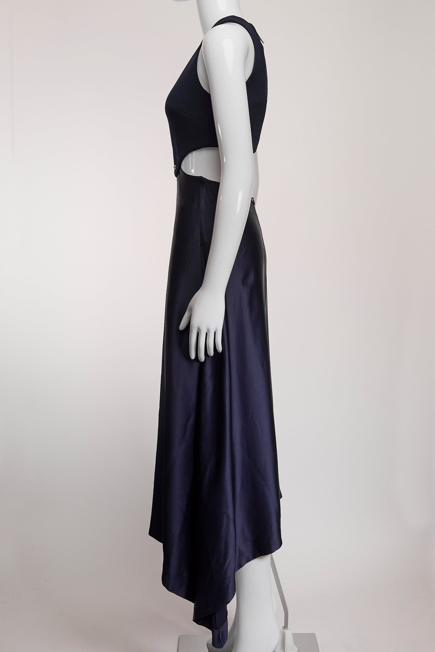 Dion Lee Navy Satin Cut Out Dress US4