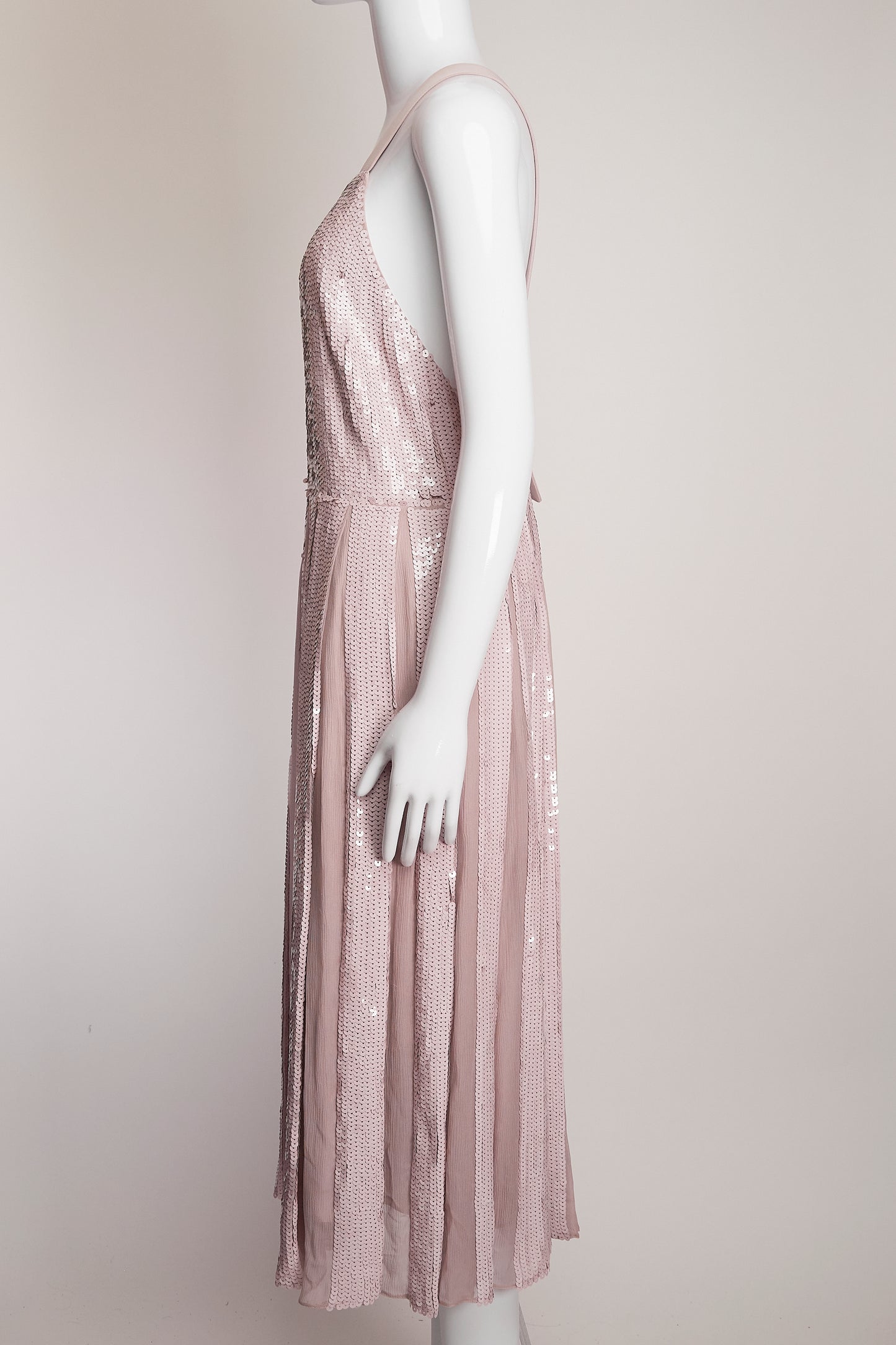 Tibi Sequin Soft Pink Panel Dress US4