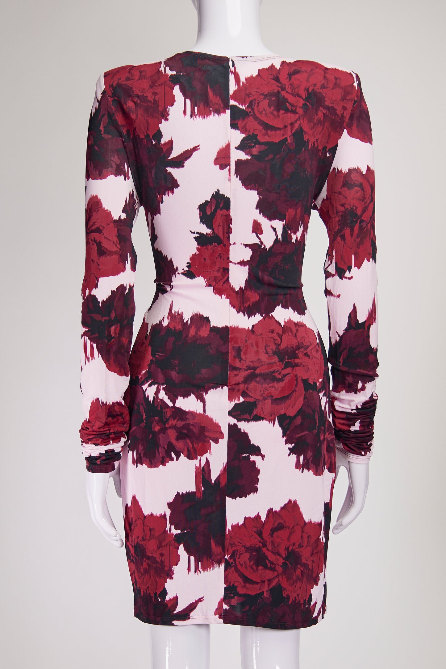 Alexandre Vauthier Padded Shoulder Rose Dress IT40 FR36