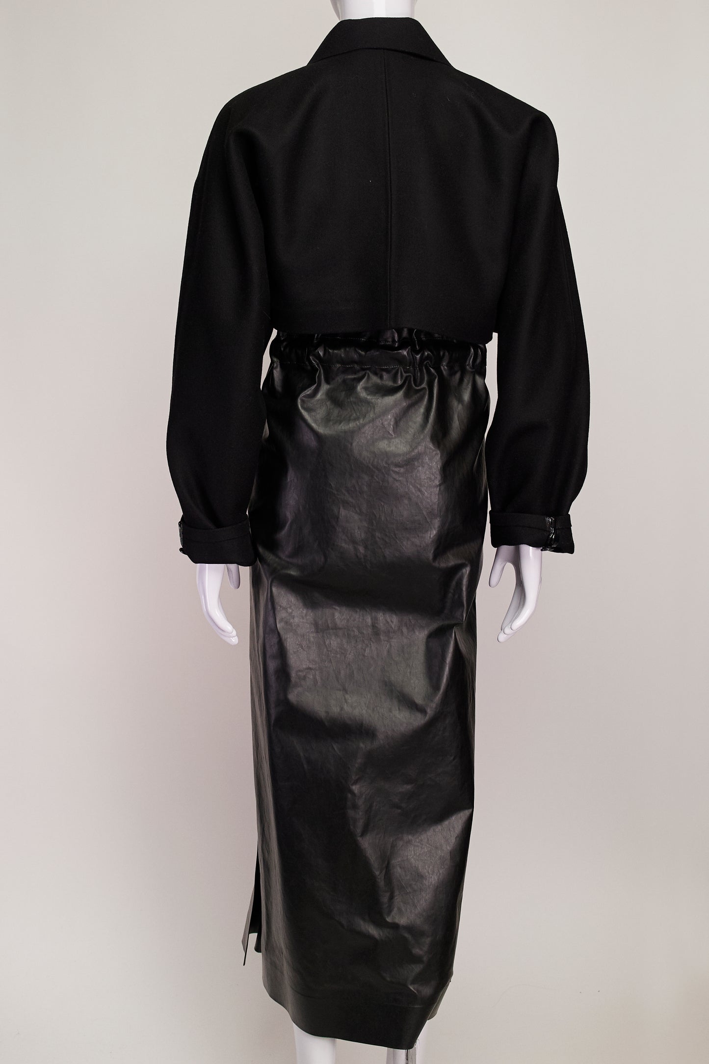 KASSL Editions d Oil Cape Drawstring Wool Coat XS