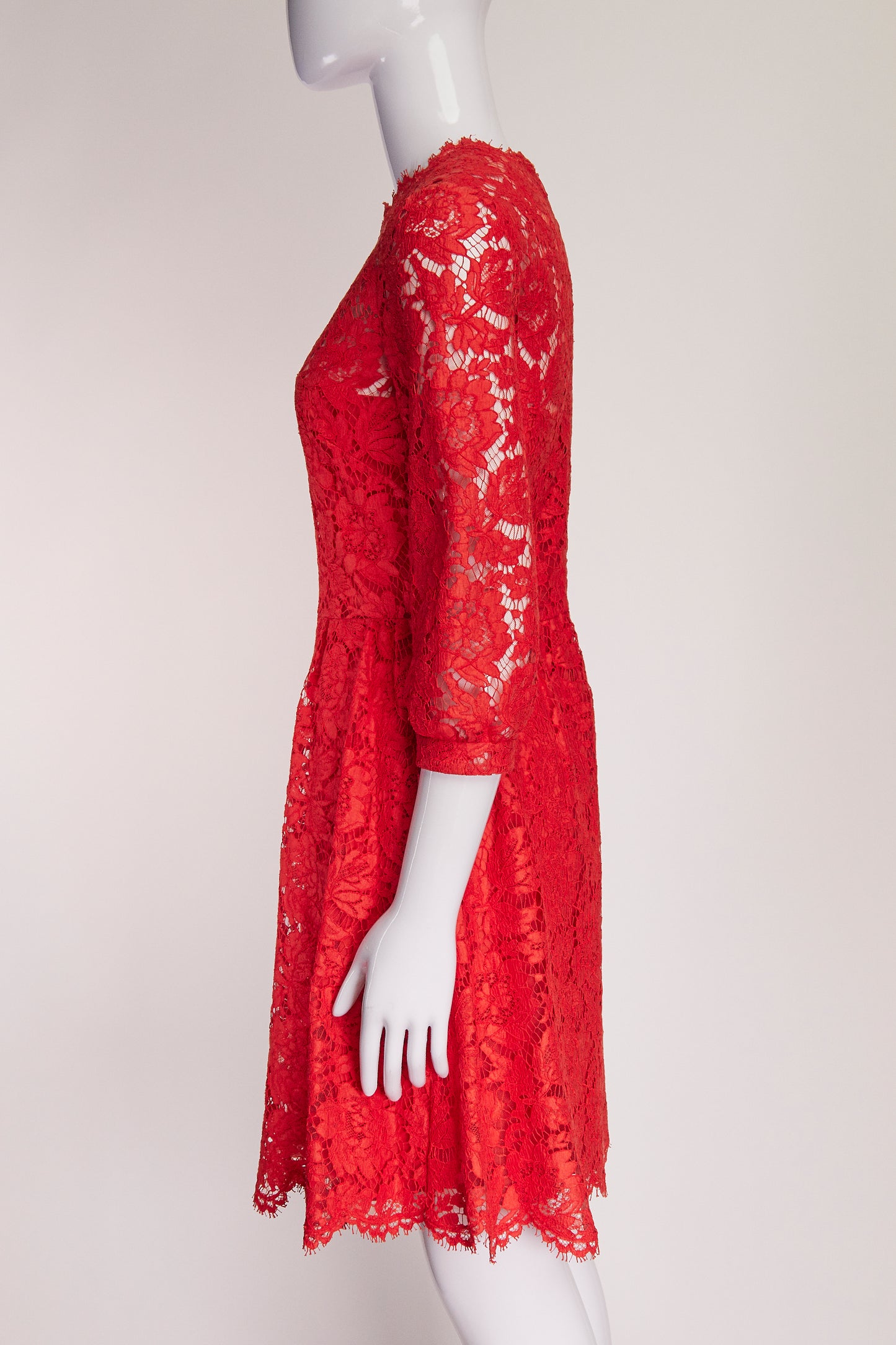 Valentino Red Lace Mini Dress