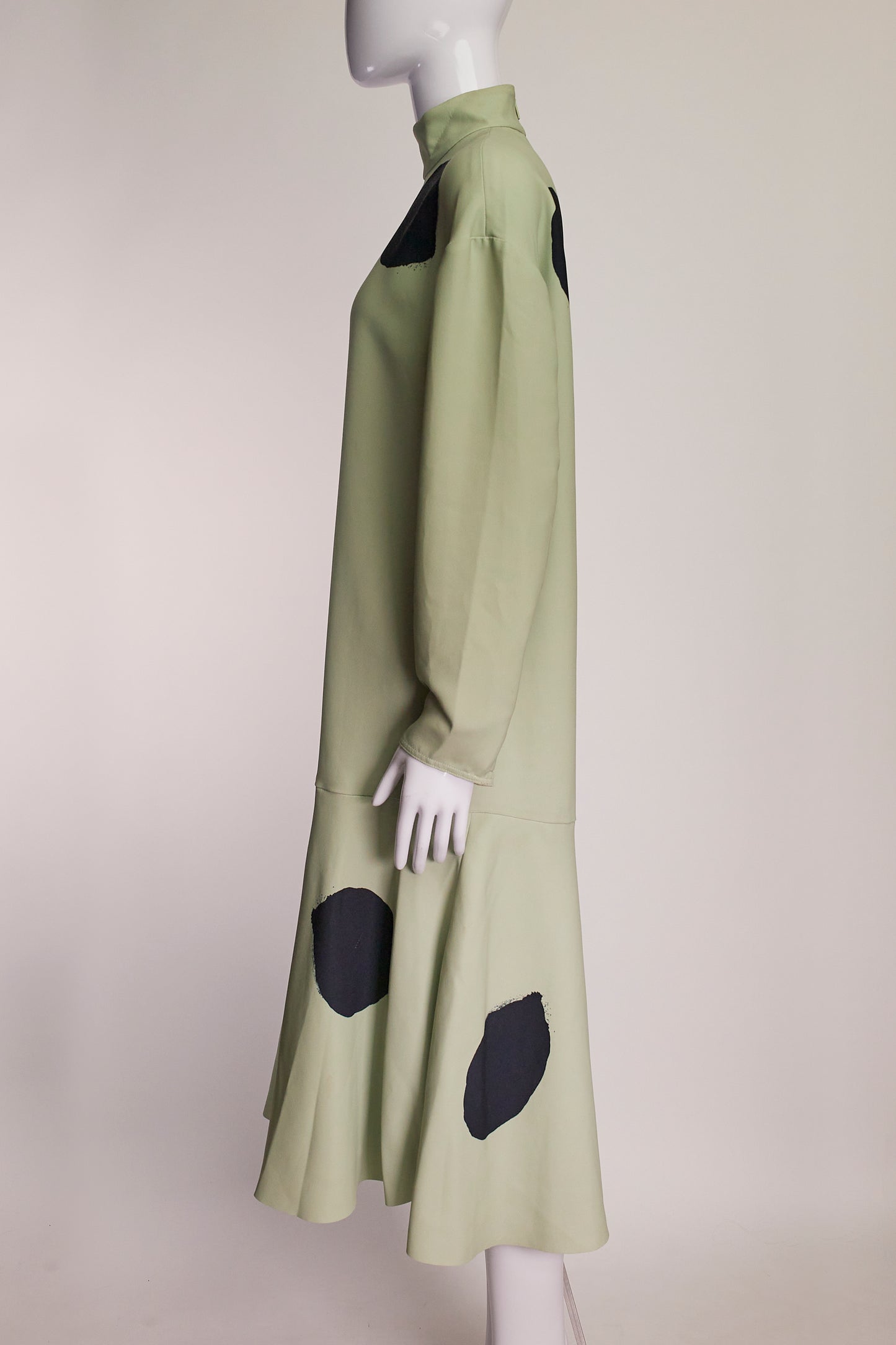 Tibi Long Sleeve Mint Polka-Dot Dress US0