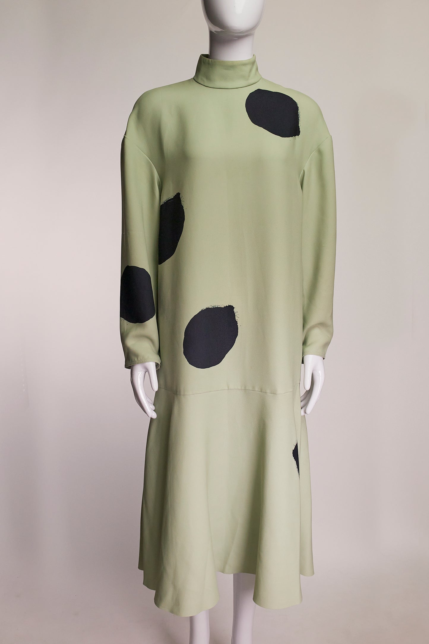 Tibi Long Sleeve Mint Polka-Dot Dress US0