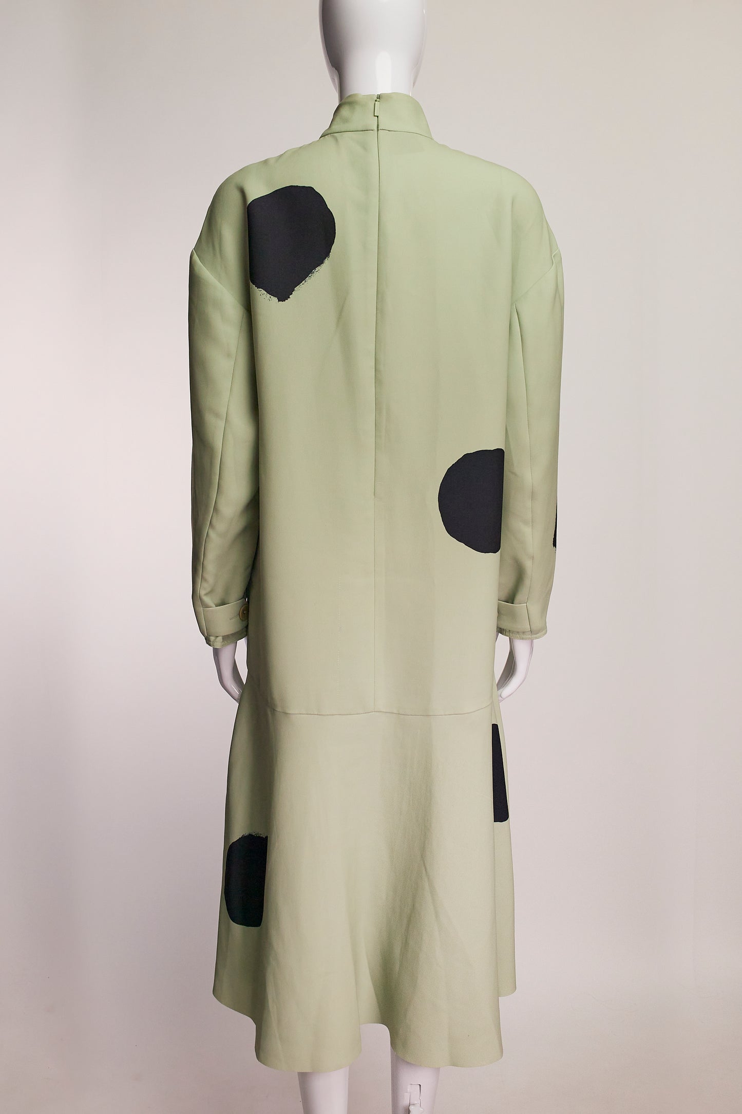 Tibi Long Sleeve Mint Polka-Dot Dress US0
