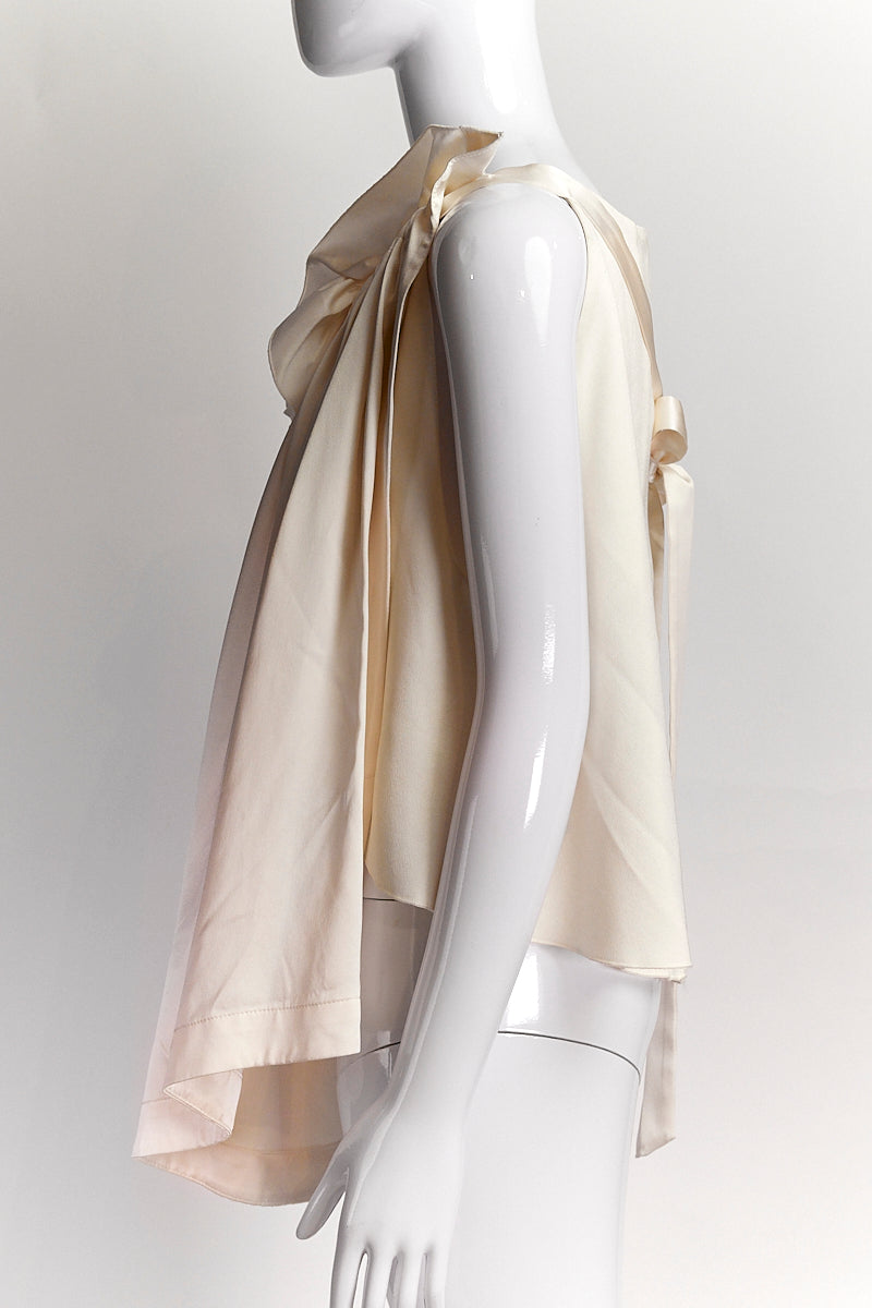 Ellery One-Shoulder Sleeveless Cream Blouse US 4