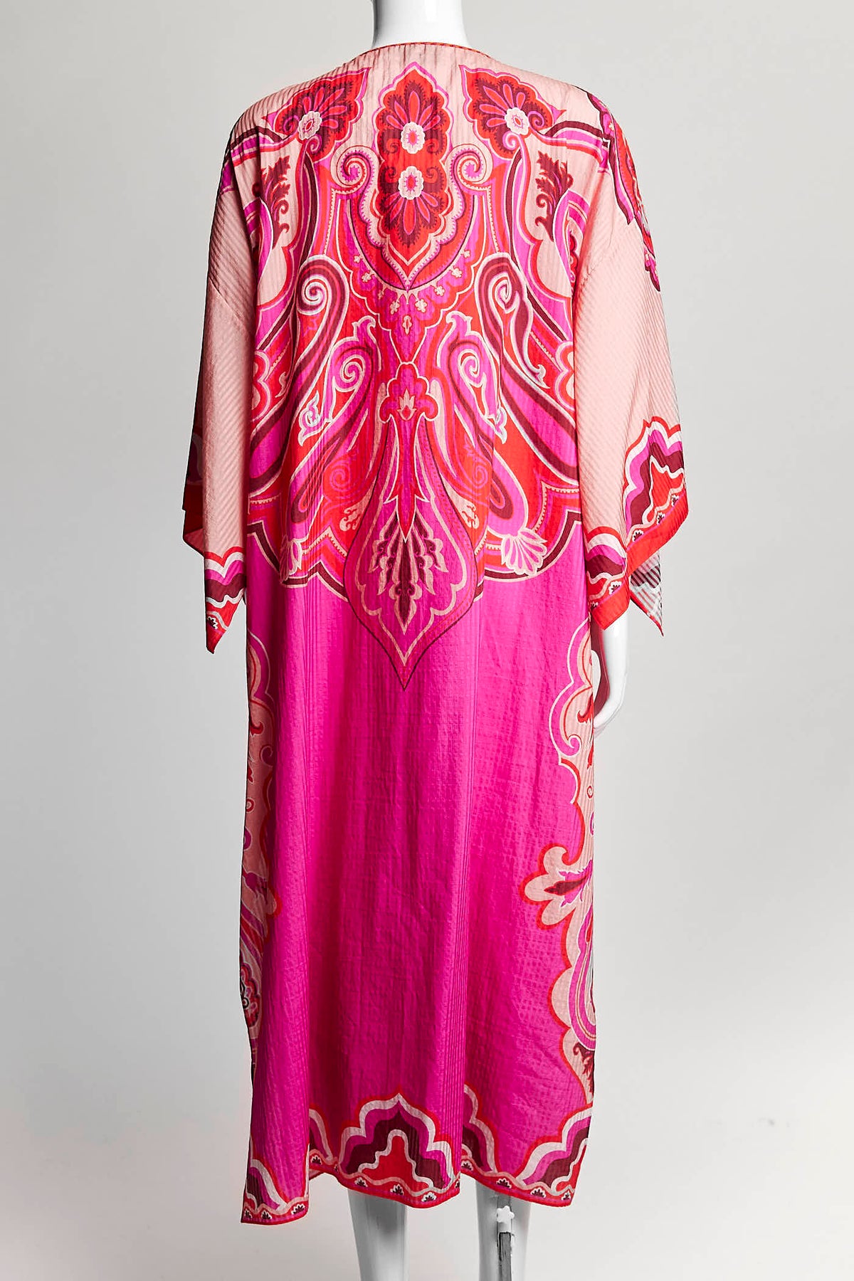 Etro Pink Oversized Striped & Paisley Caftan Dress 38