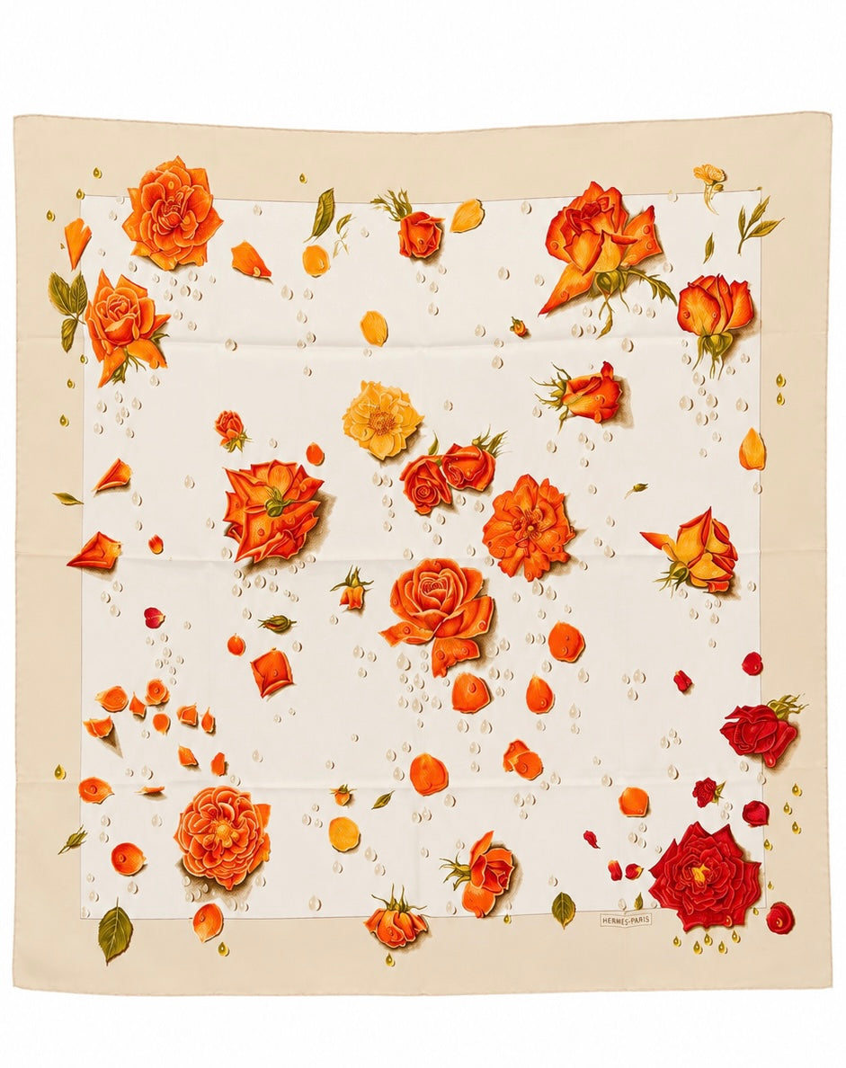 Hermès La Rosee Silk Scarf