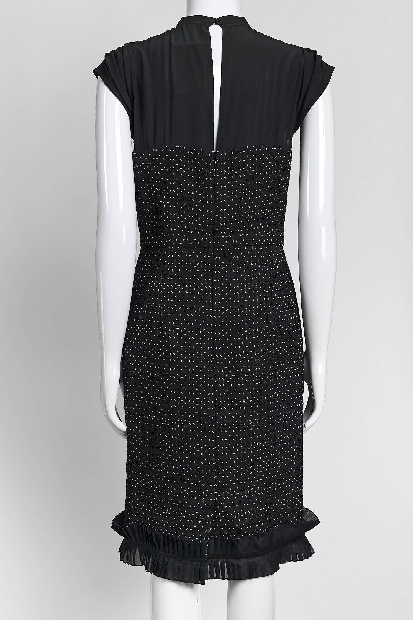 Fendi Polka Dot Wool Knee-Length Dress 38