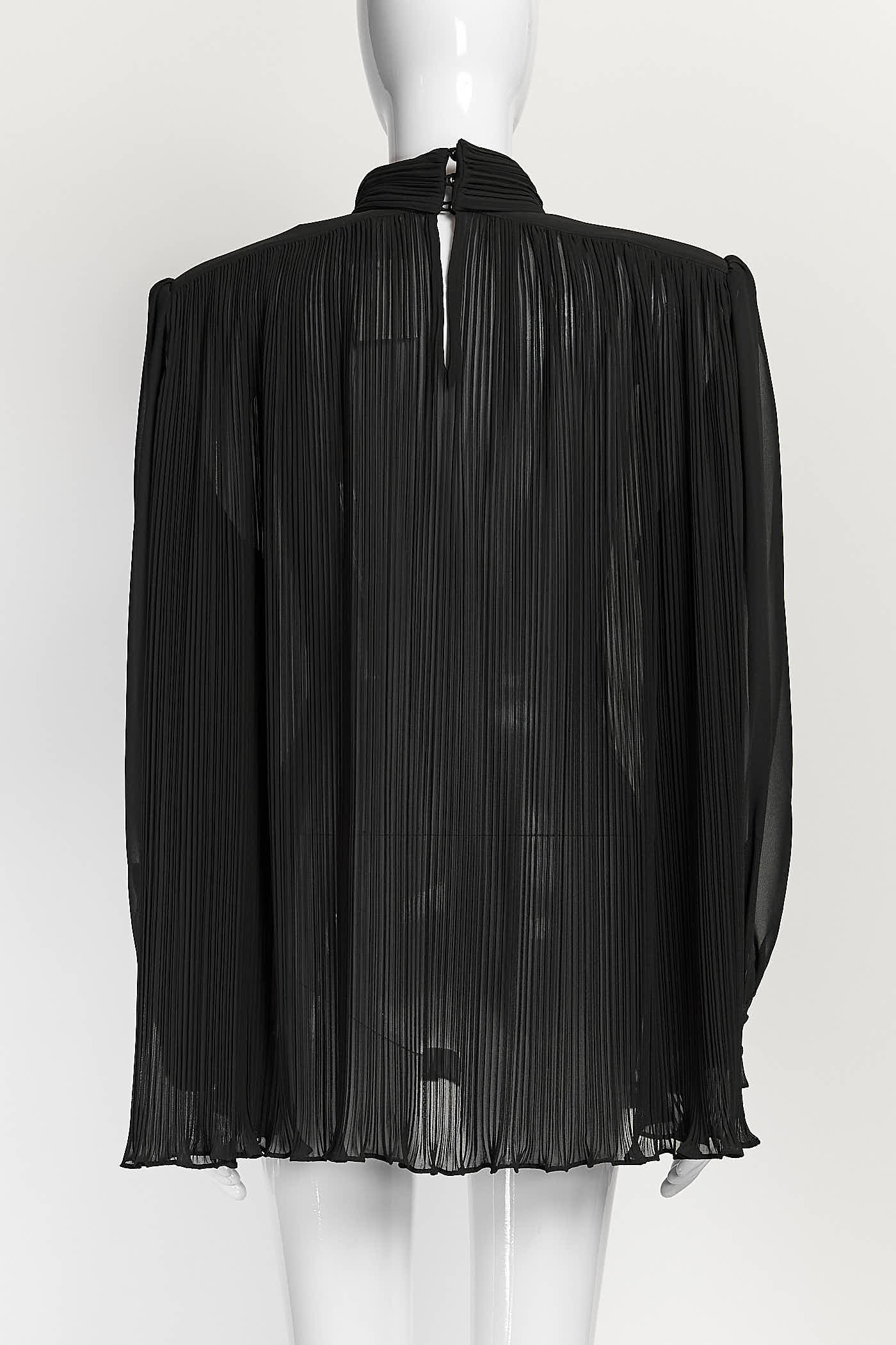Frame Black Pleated Blouse L