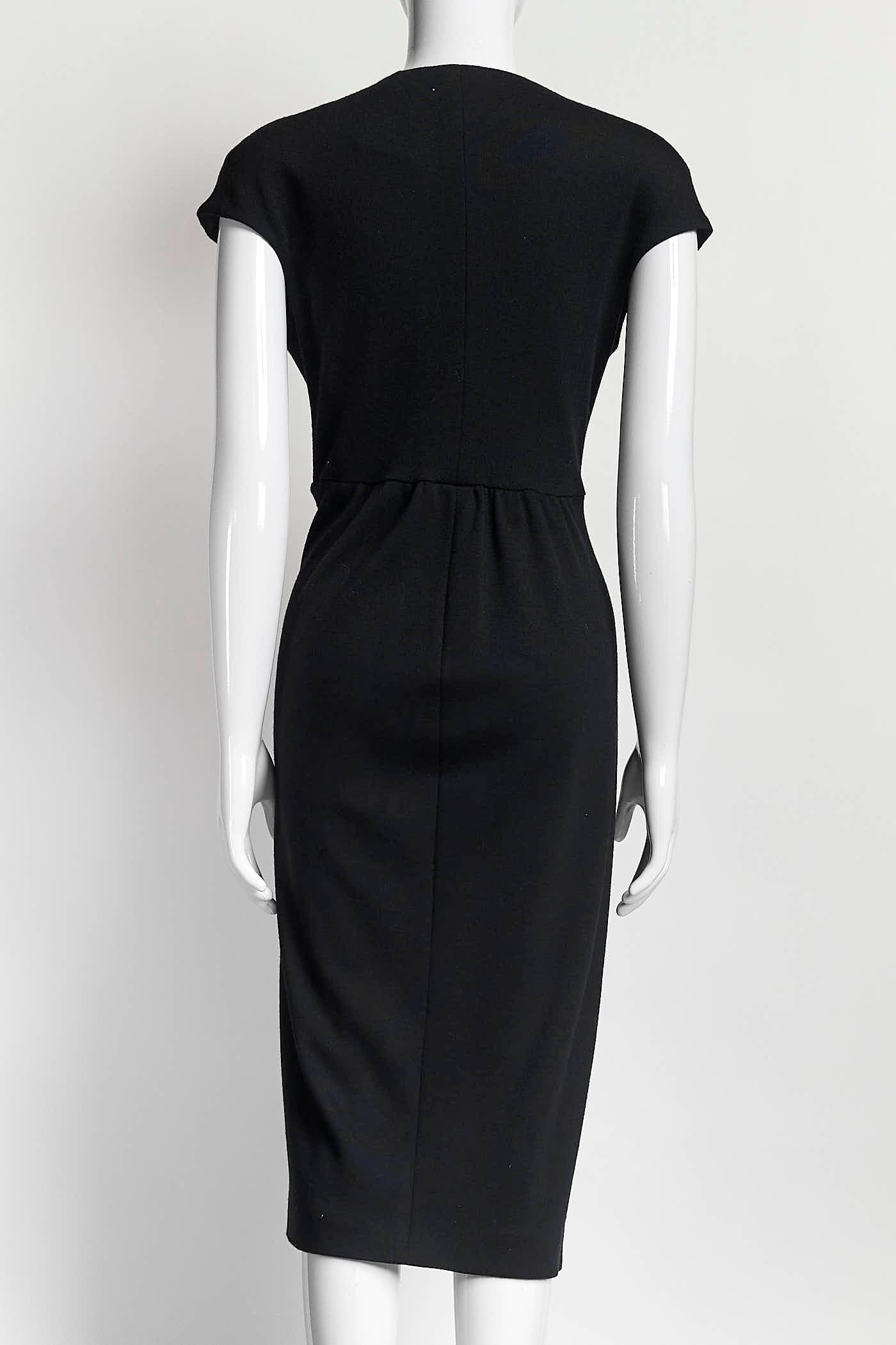 Giambattista Valli Black Wool Dress 44