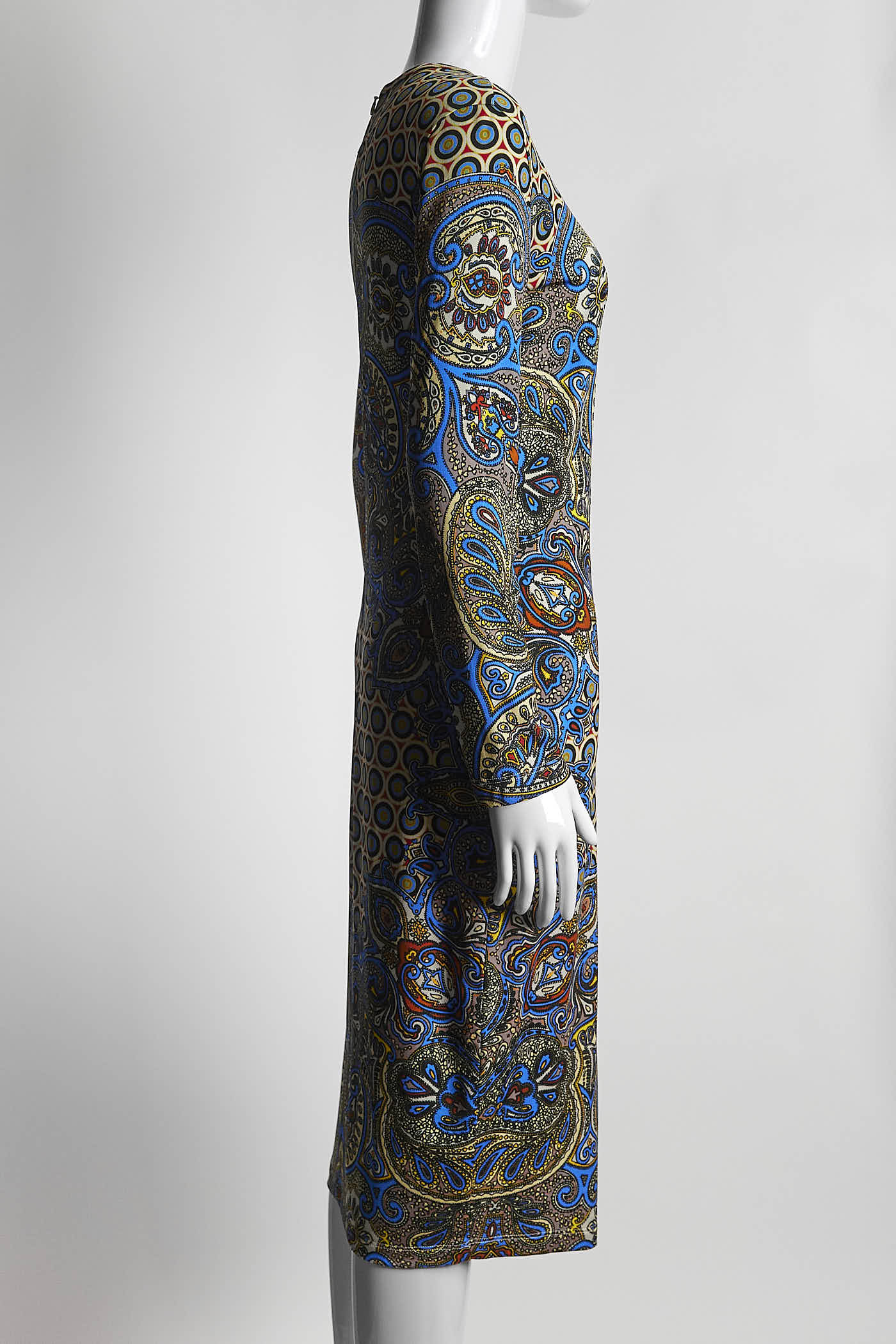 Givenchy Blue Paisley Print Jersey Dress 40