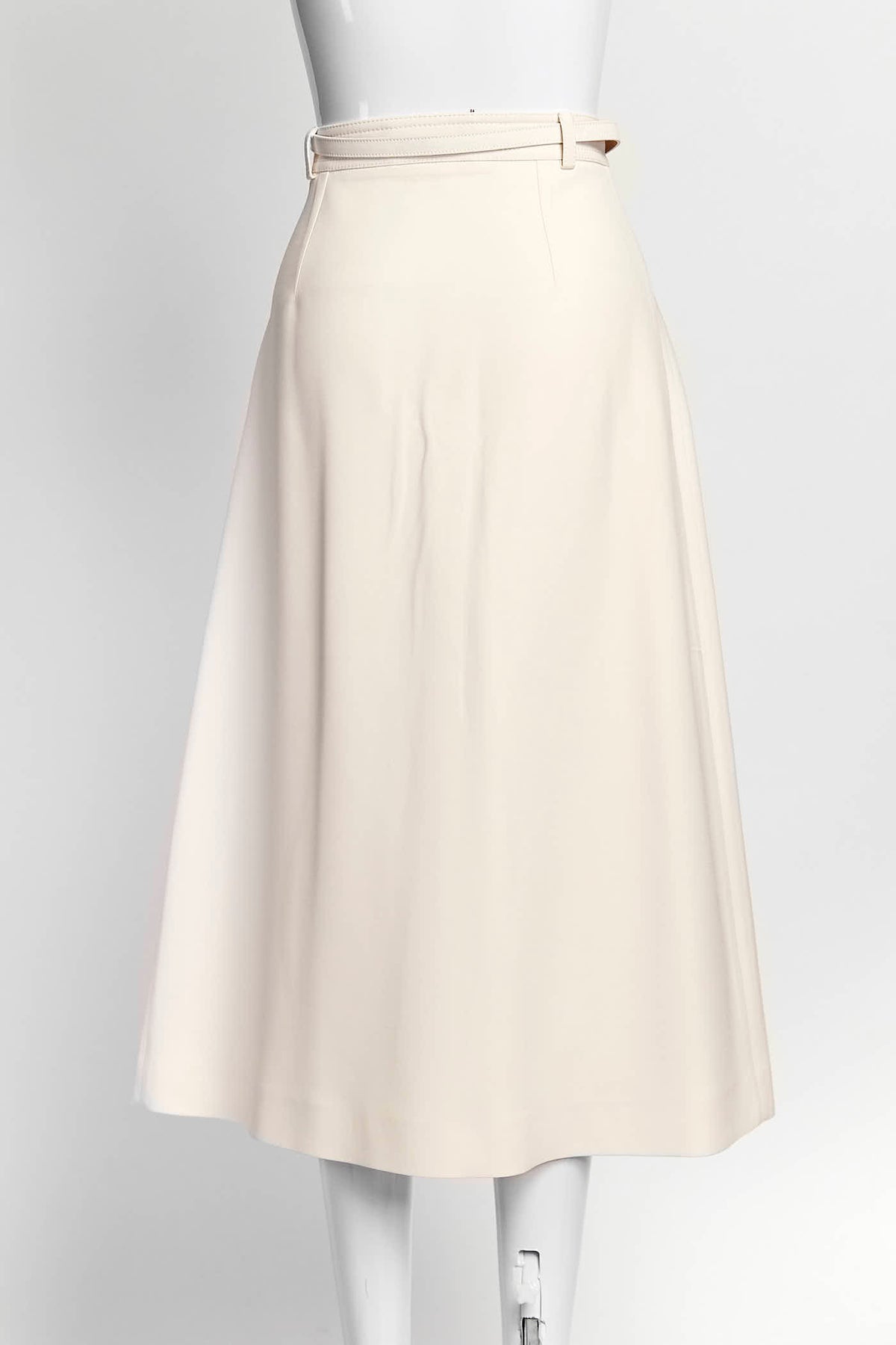 Gucci Cream Pleated Skirt with Belt