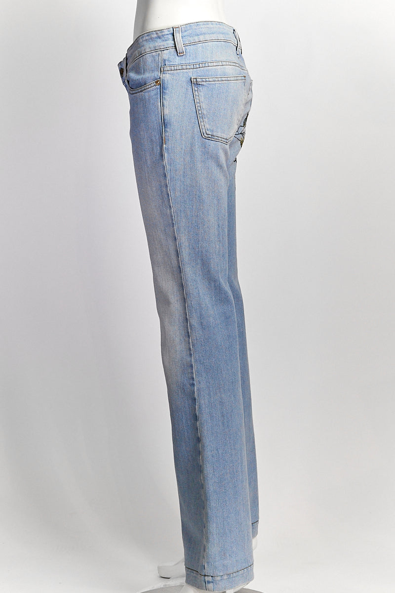 Gucci Flower Embroidered 70'S Jeans IT42