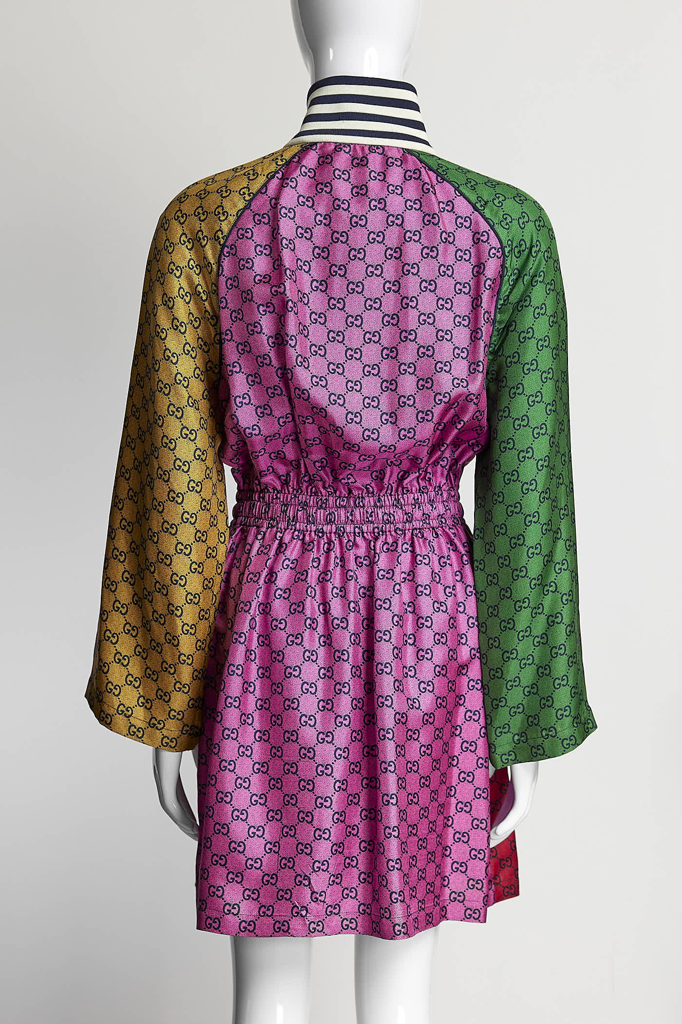 Gucci GG Mini Silk Muliticolor Monogram Dress S