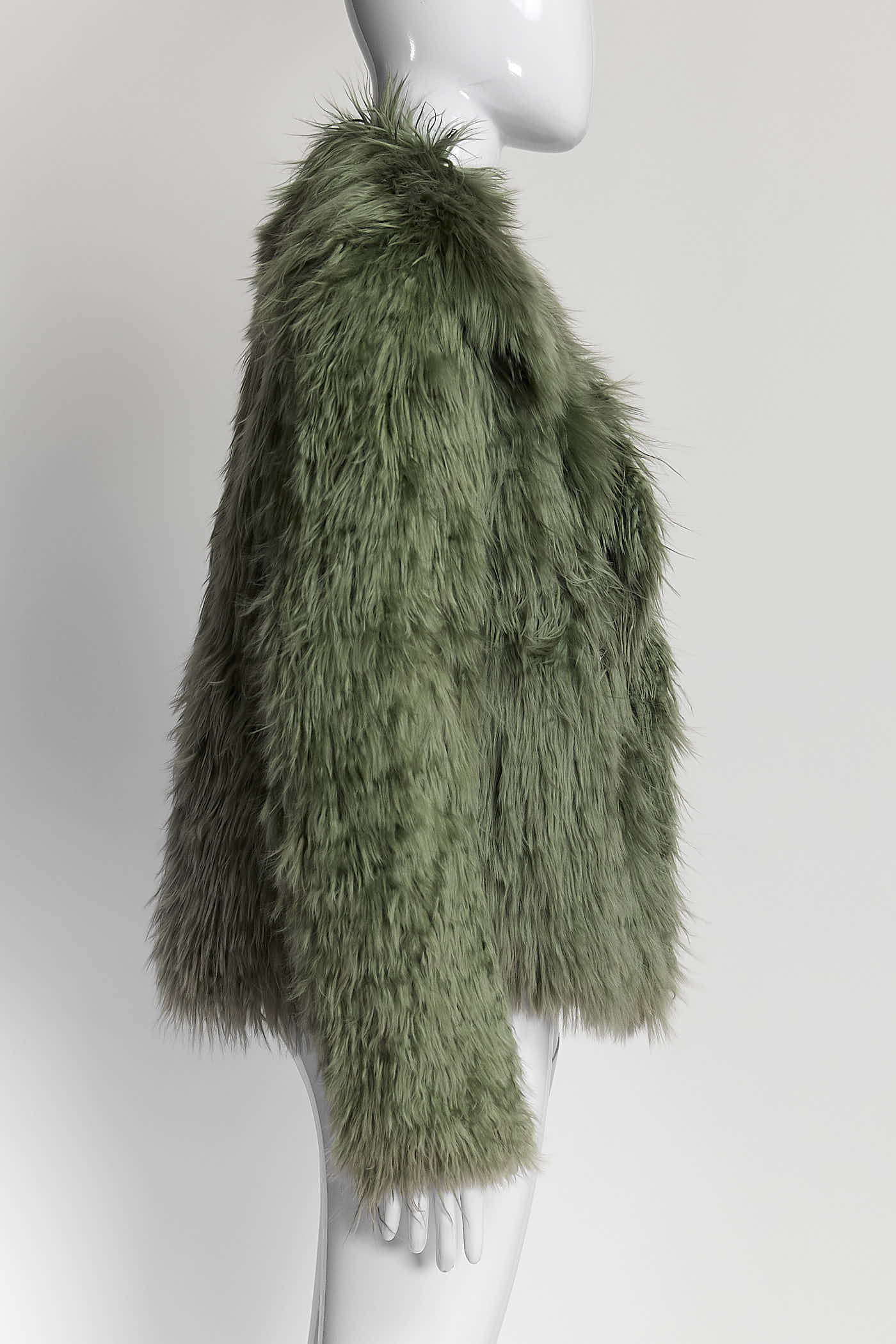 Gucci Green Alpaca Fur Jacket 38
