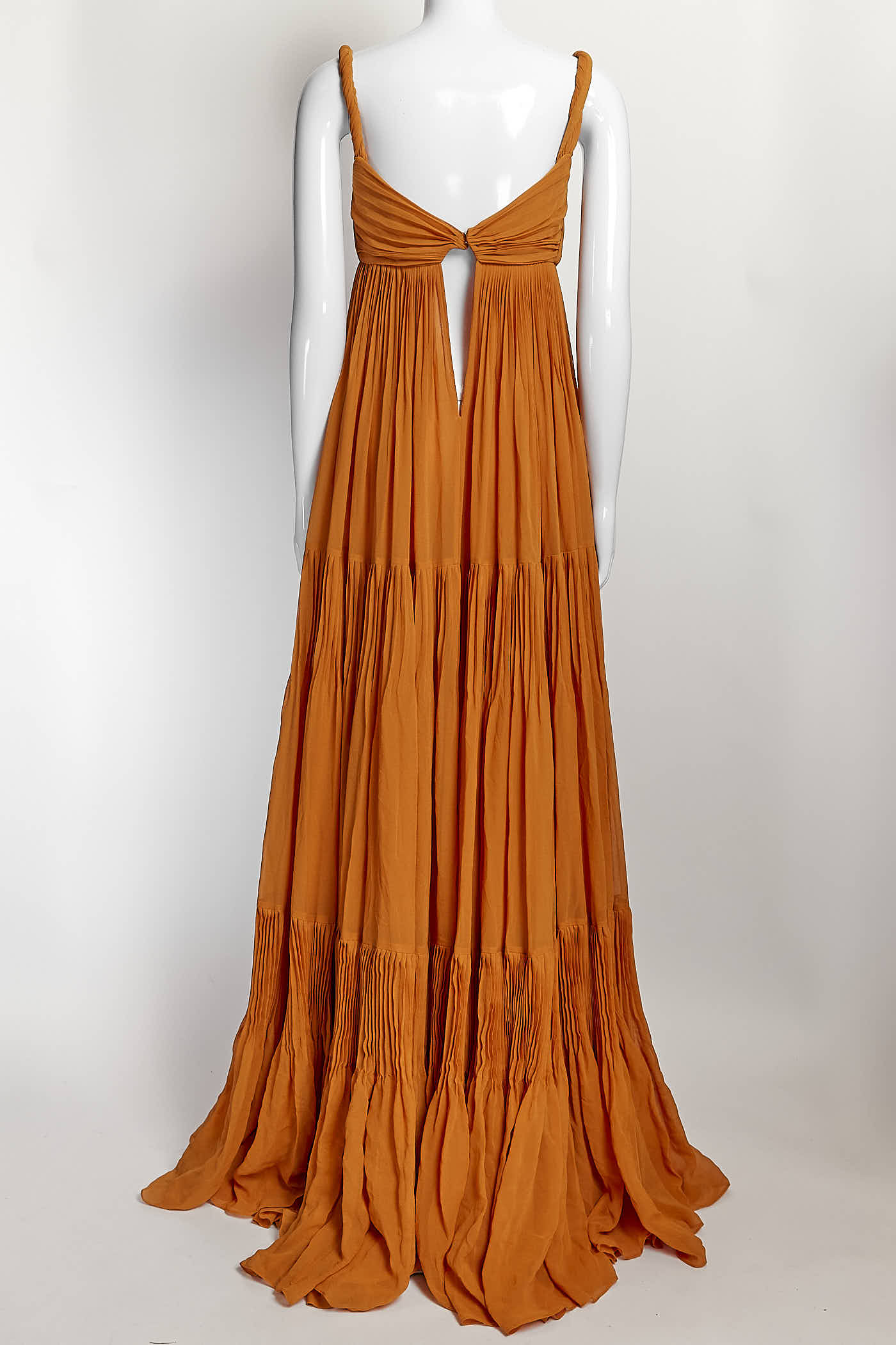 Gucci Orange Silk Gown with Gold Detail 38