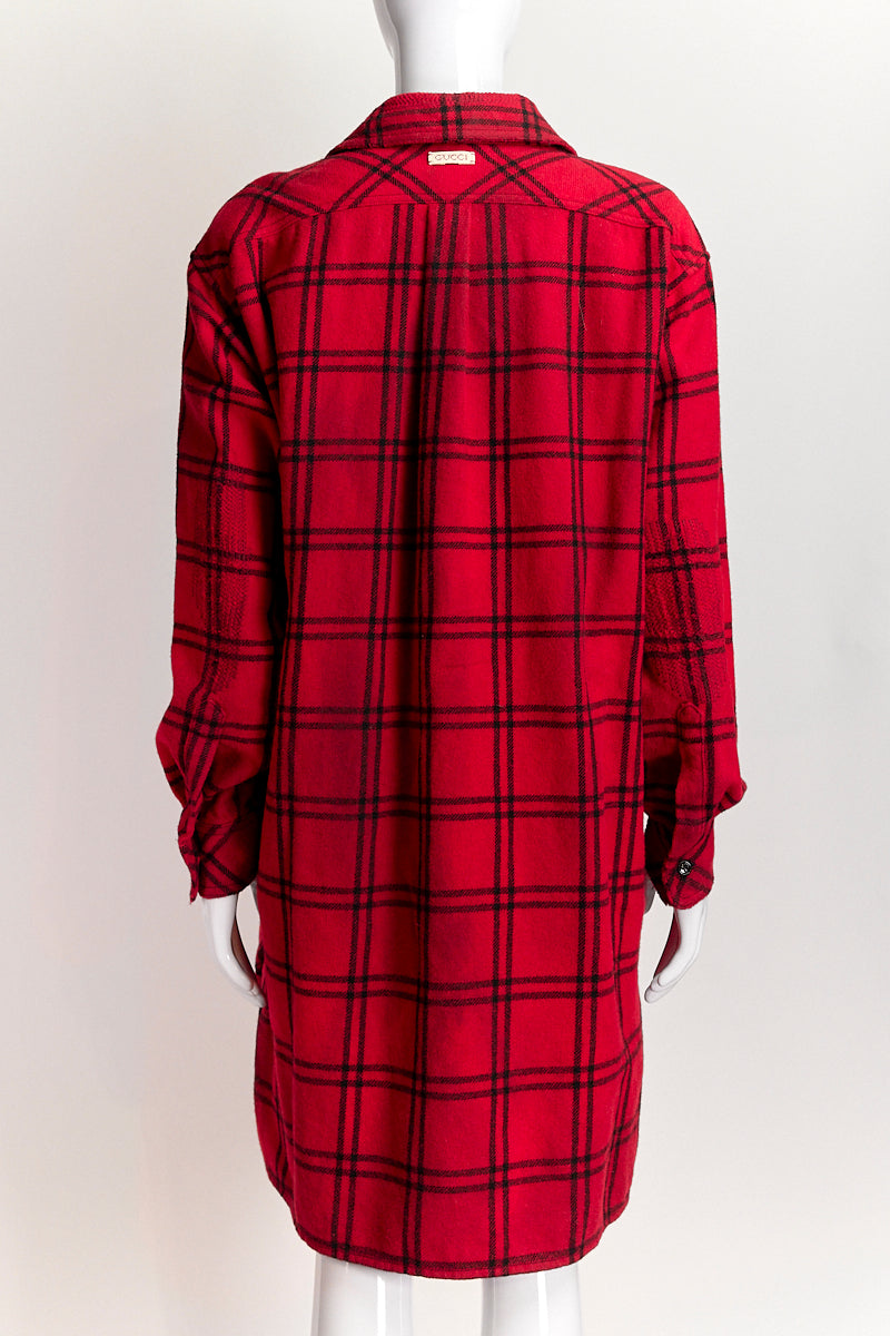 Gucci Oversized Checked Wool-Blend Flannel Shirt IT40