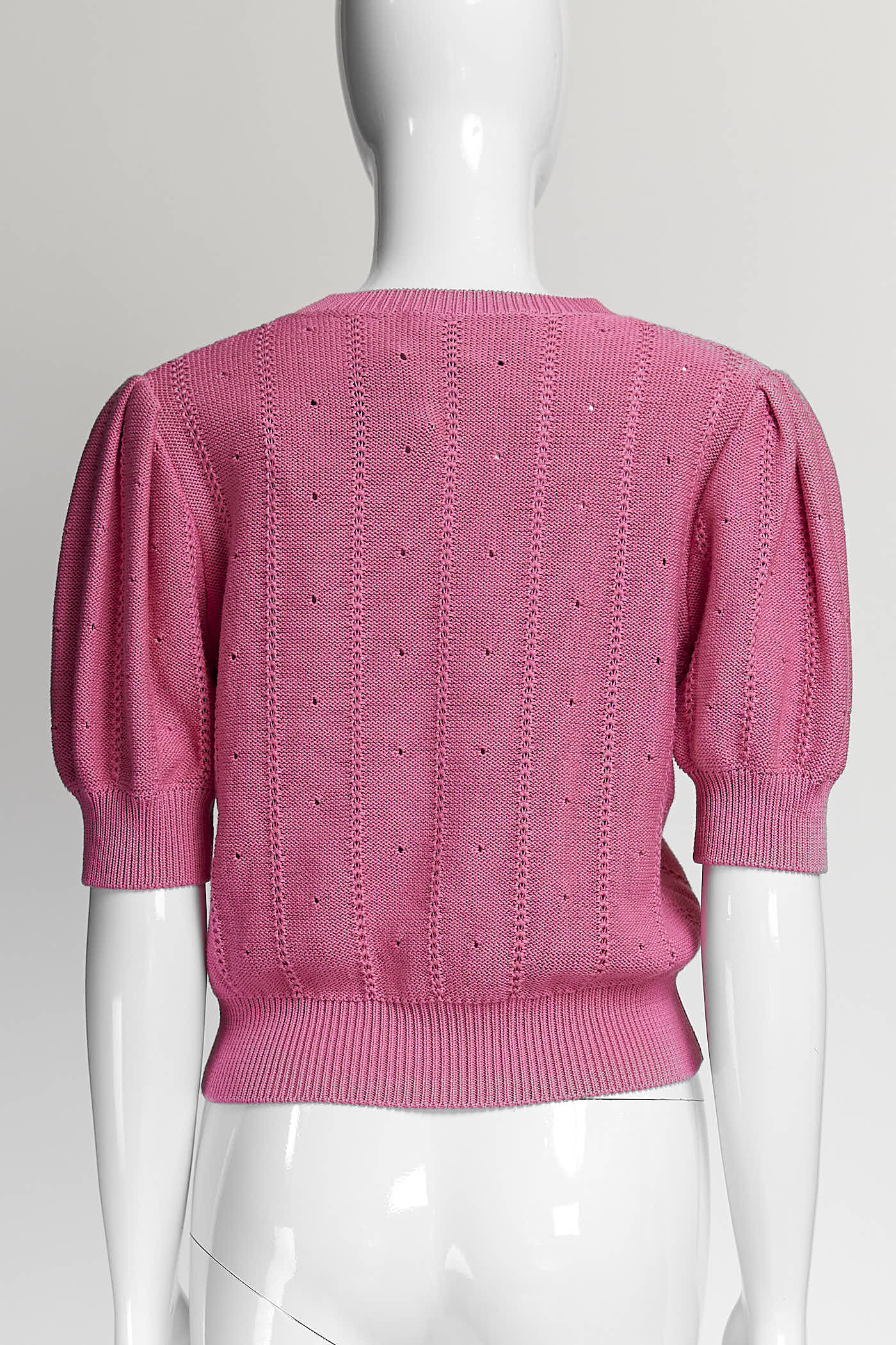 Gucci Pink Floral Embroidered Knit Sweater S