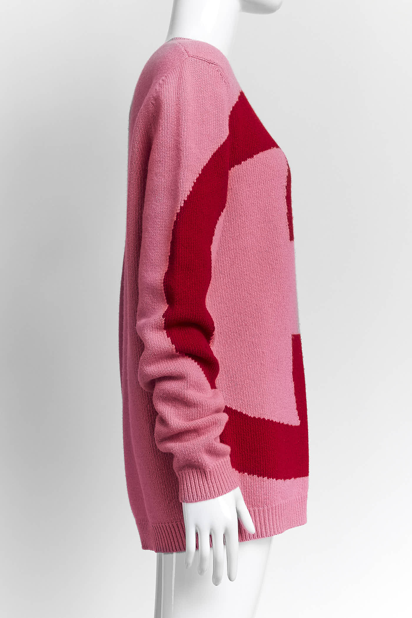 Gucci Pink Sweater with Large Red Logo S