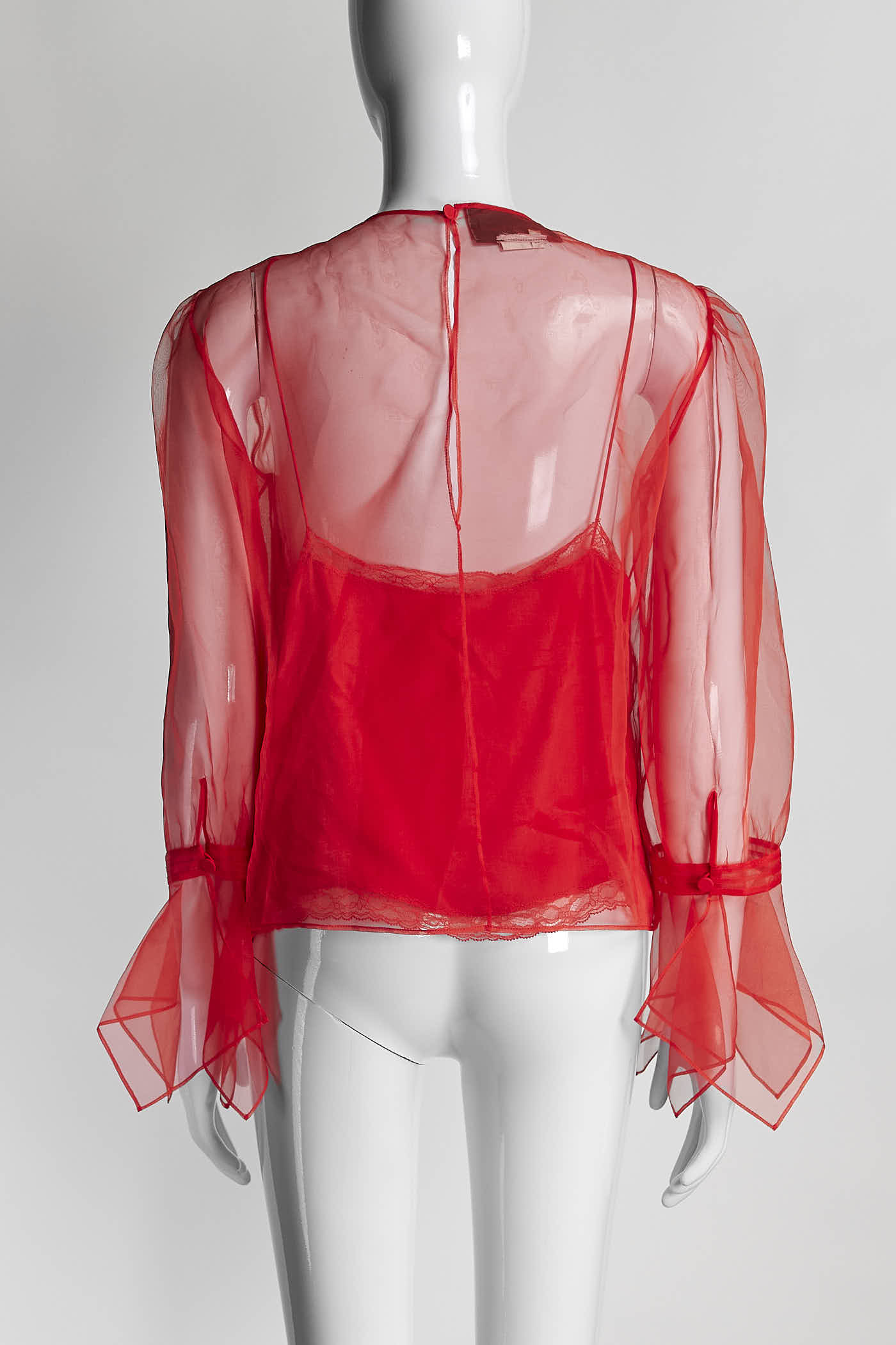 Gucci Red Crystal Blouse 42