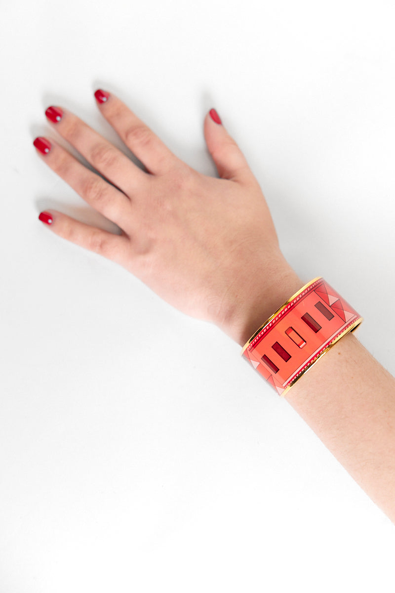 HERMÈS WIDE CLOISONNE WAR BANGLE