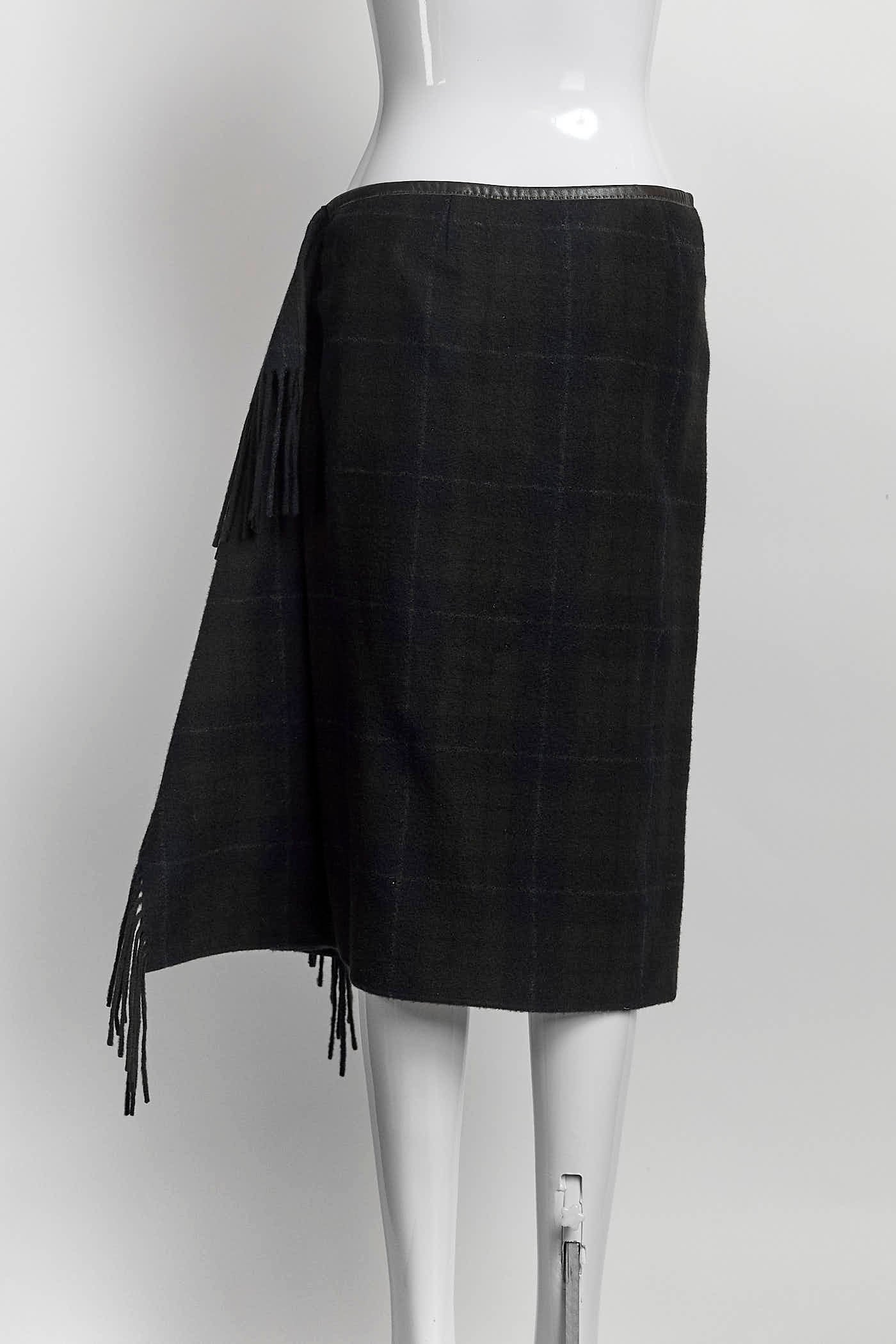 Hermès Brown Cashmere Skirt 38
