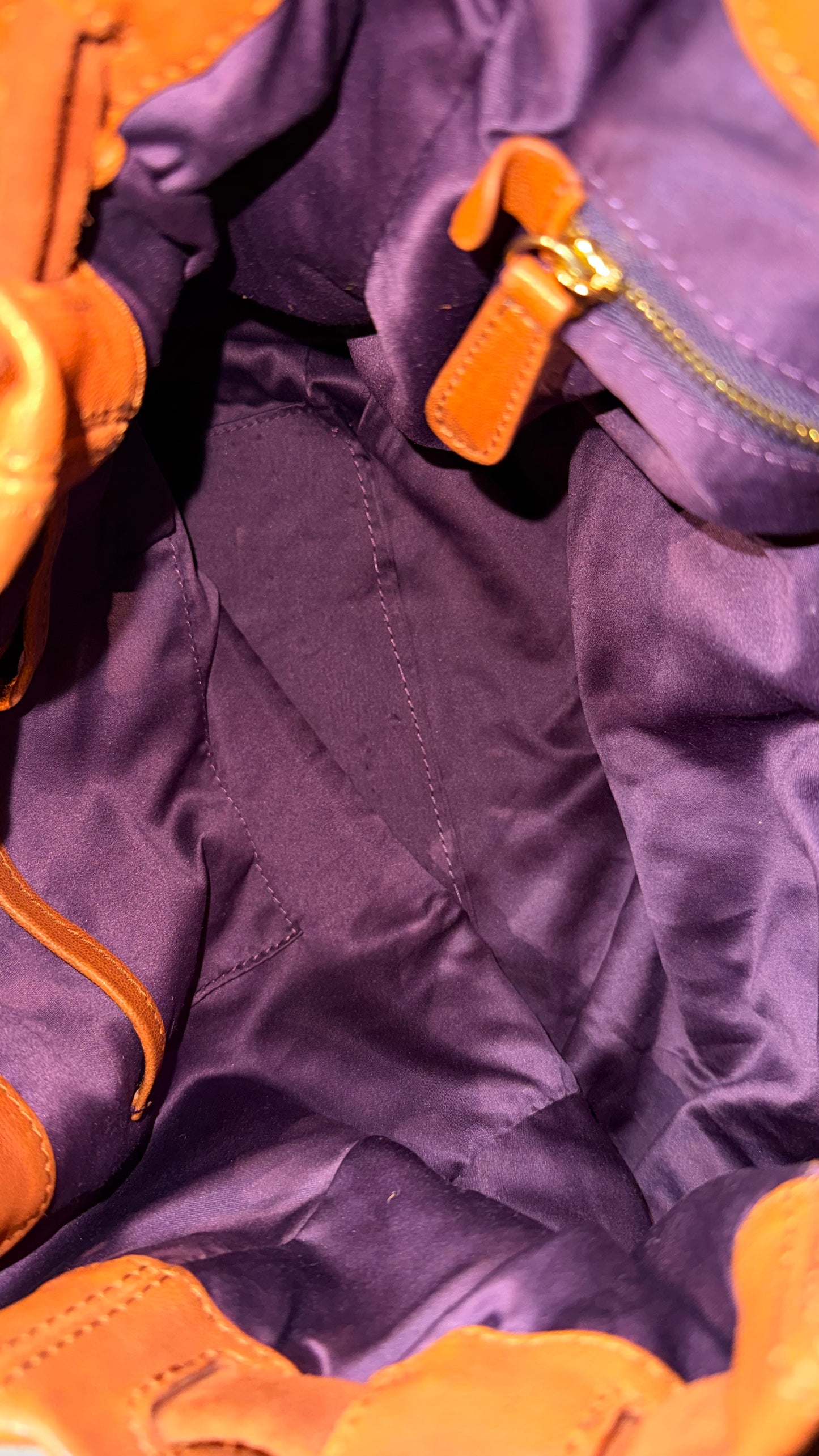 MIU MIU BROWN LEATHER BAG WITH FRINGE DETAILS