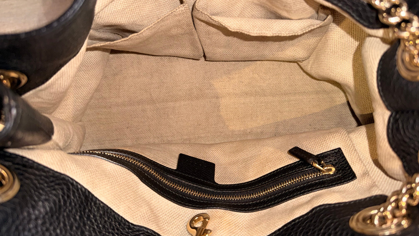 Gucci Black Leather Soho Bag
