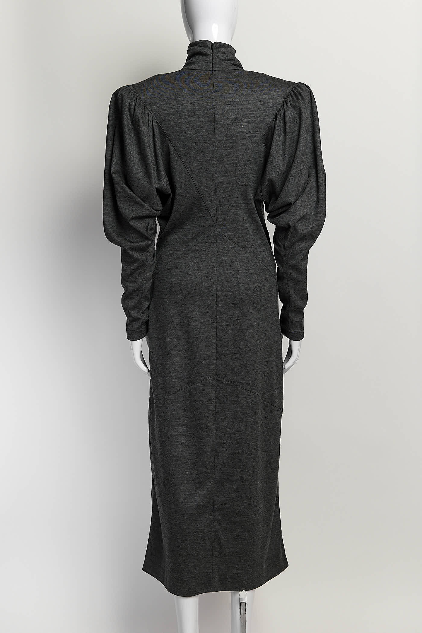 Isabel Marant Grey Wool Jersey Turtleneck Dress 40