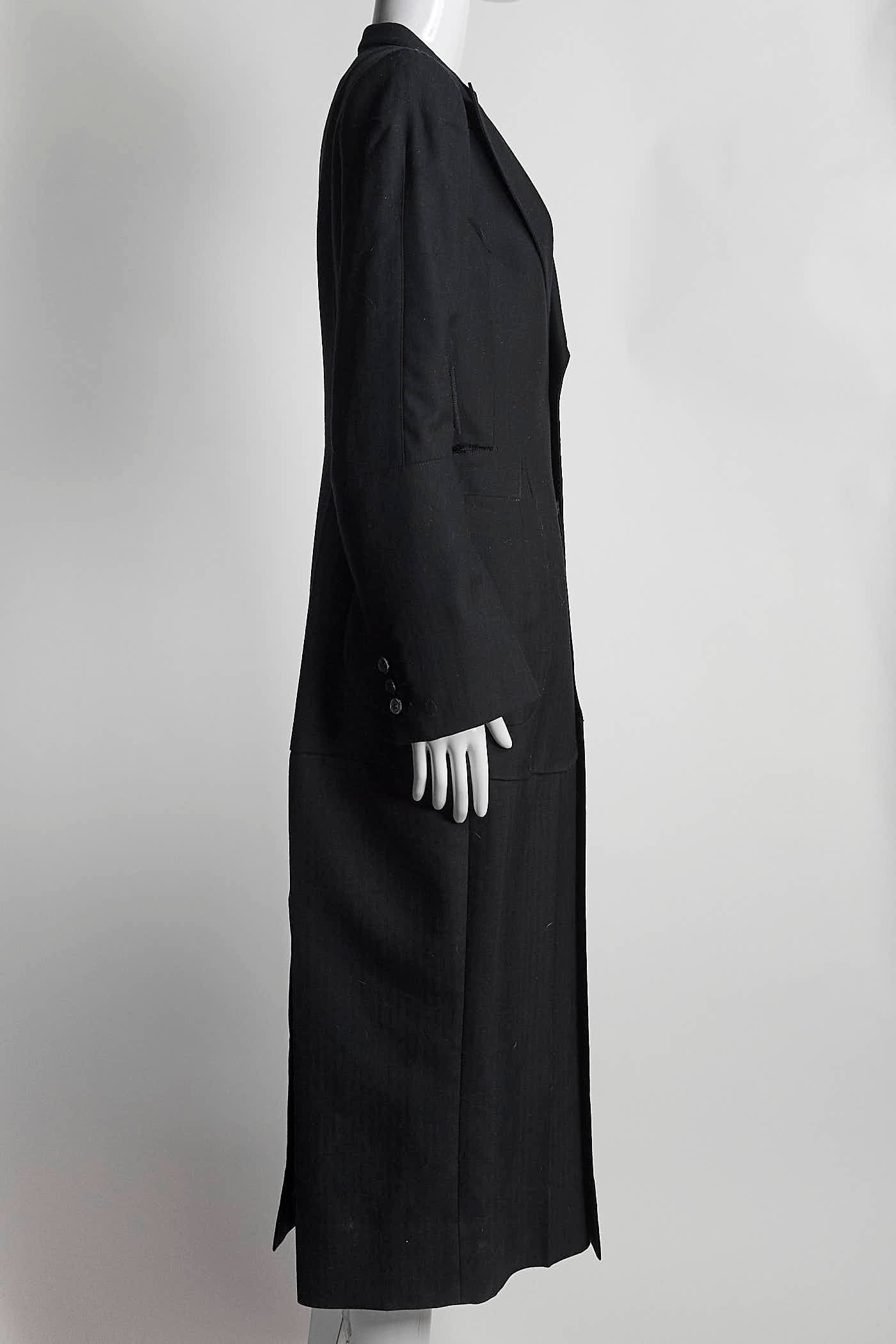 JUNYA WATANABE Comme Des Garçons Black Striped Coat L