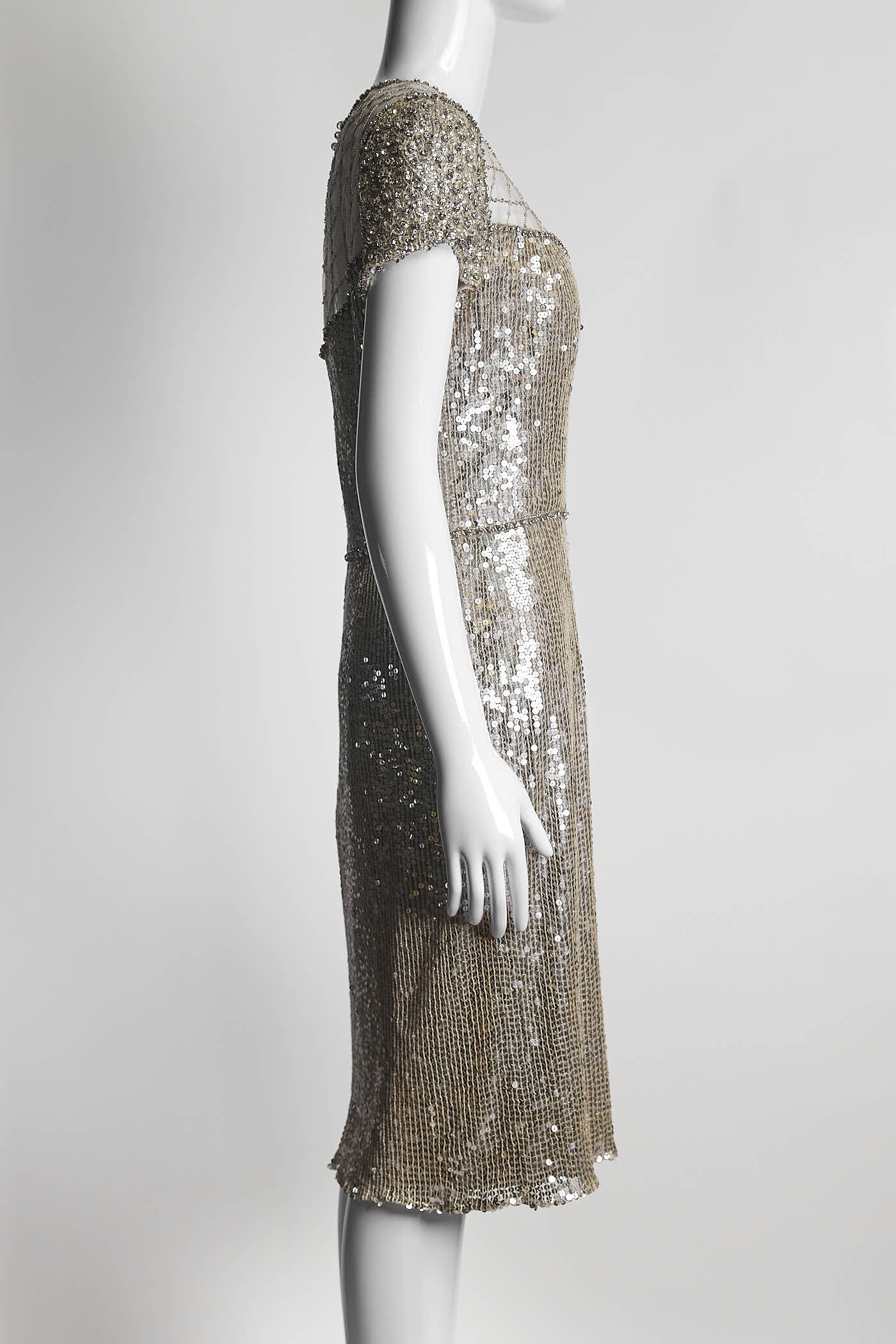 Jenny Packham Sequined Dress in Gold 8