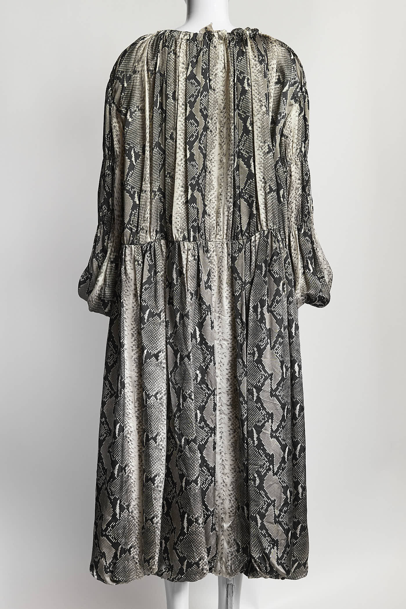 KHAITE Cole Snake-Print Cupro-Satin Midi Dress 8