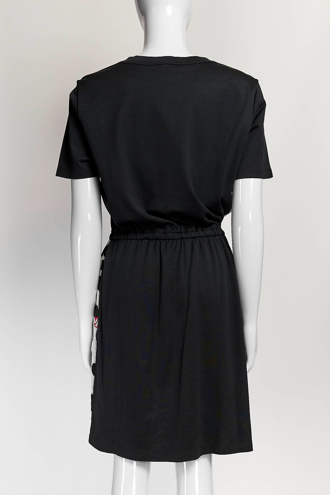 Louis Vuitton Black Draw String Dress with Monogram/Polka Dot M