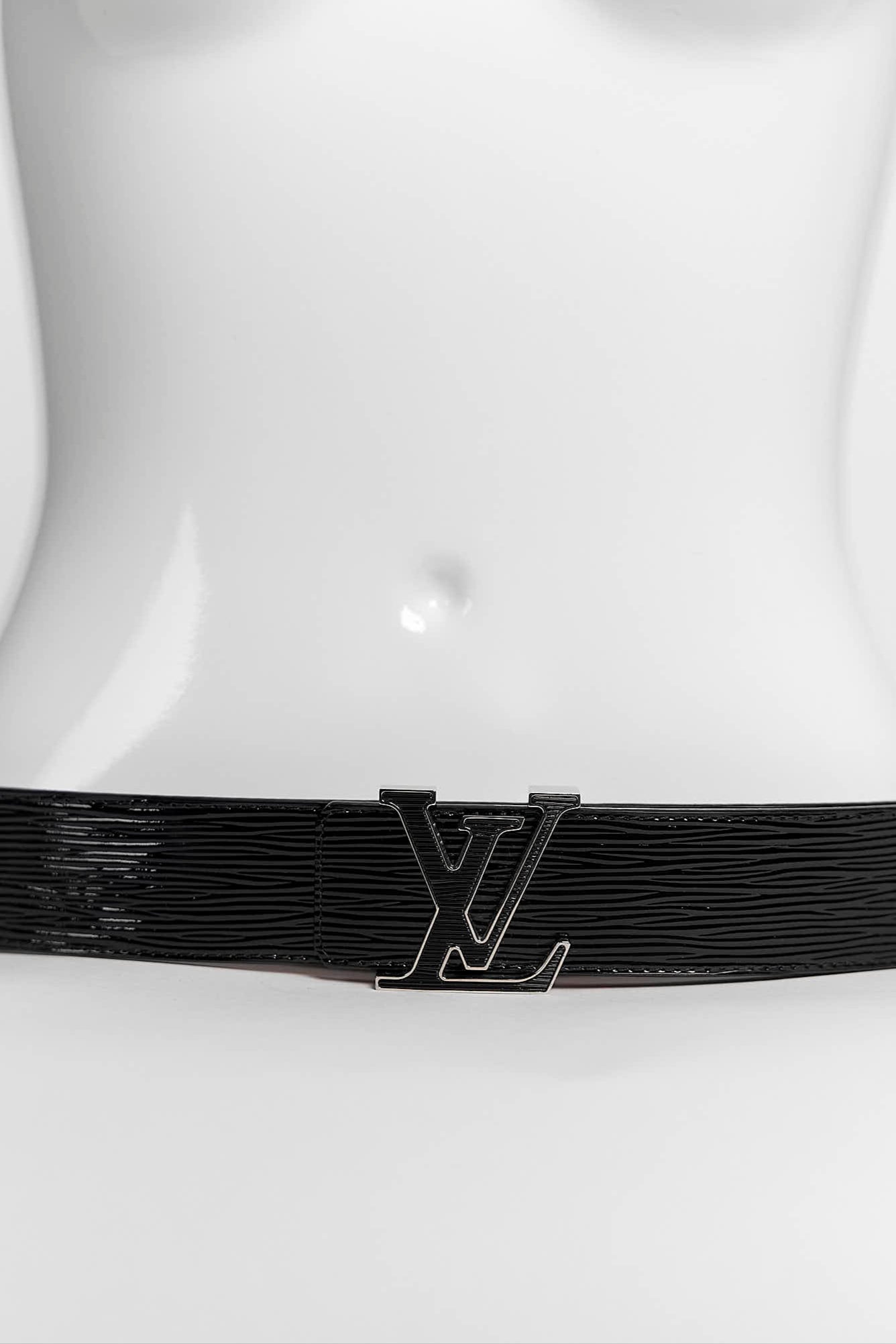 Louis Vuitton Black Epi Leather Initials Belt 95