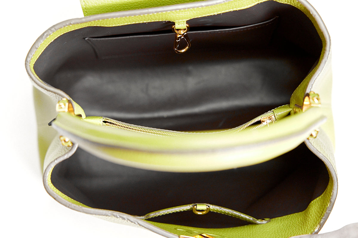 Louis Vuitton Lime Green Taurillon Leather Capucines Bag