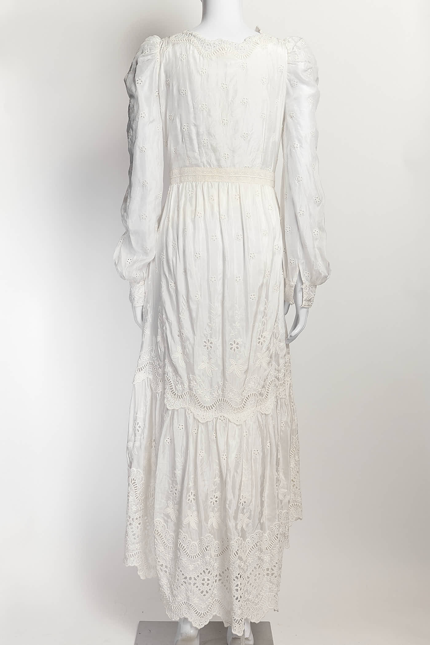 Love Shack Fancy White Eyelet Long Dress 0