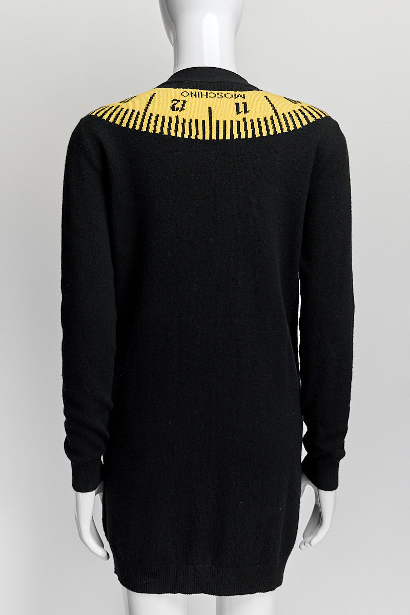 MOSCHINO BLACK MEASURING TAPE CARDIGAN IT38