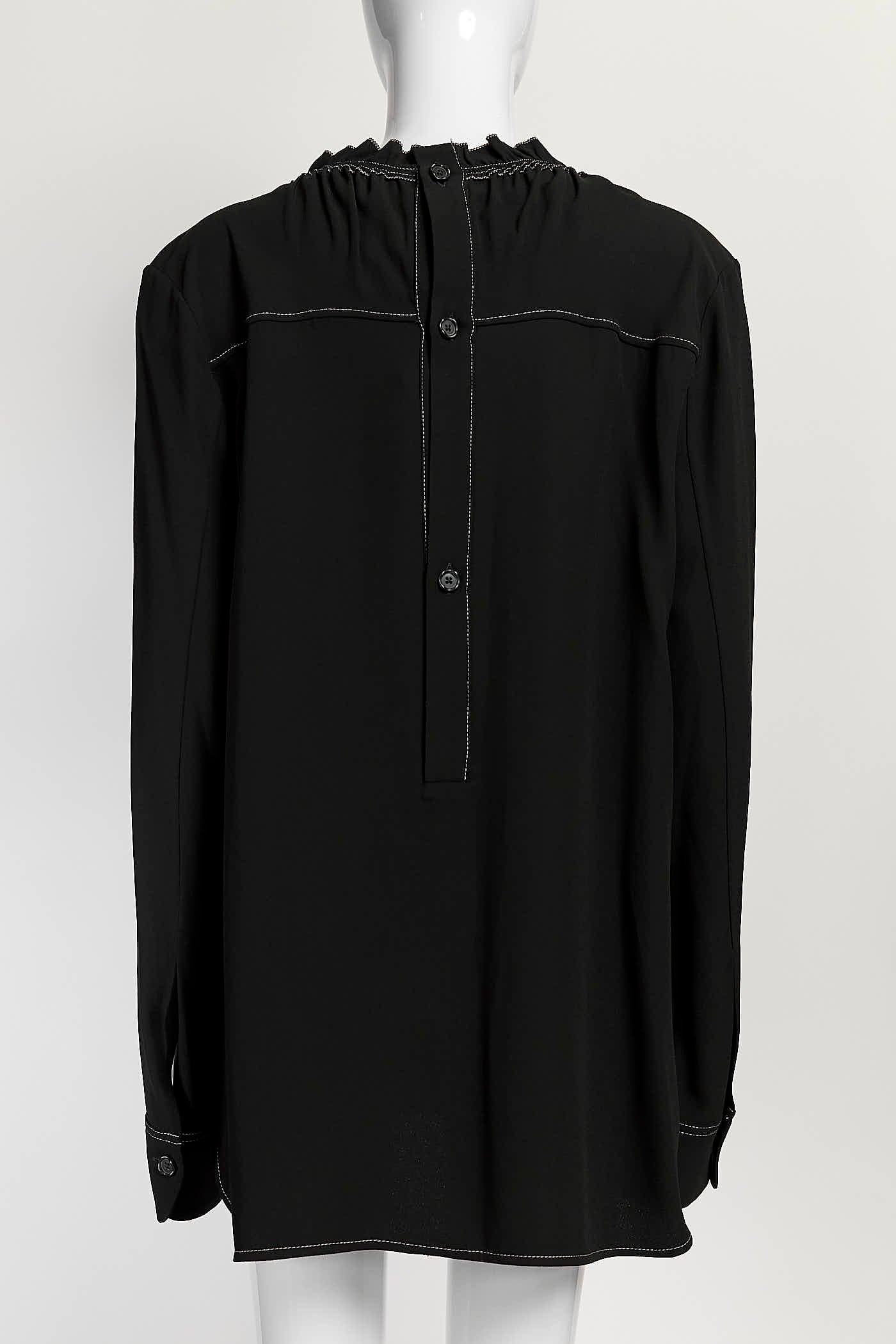 Marni Black with White Stitch Blouse 44