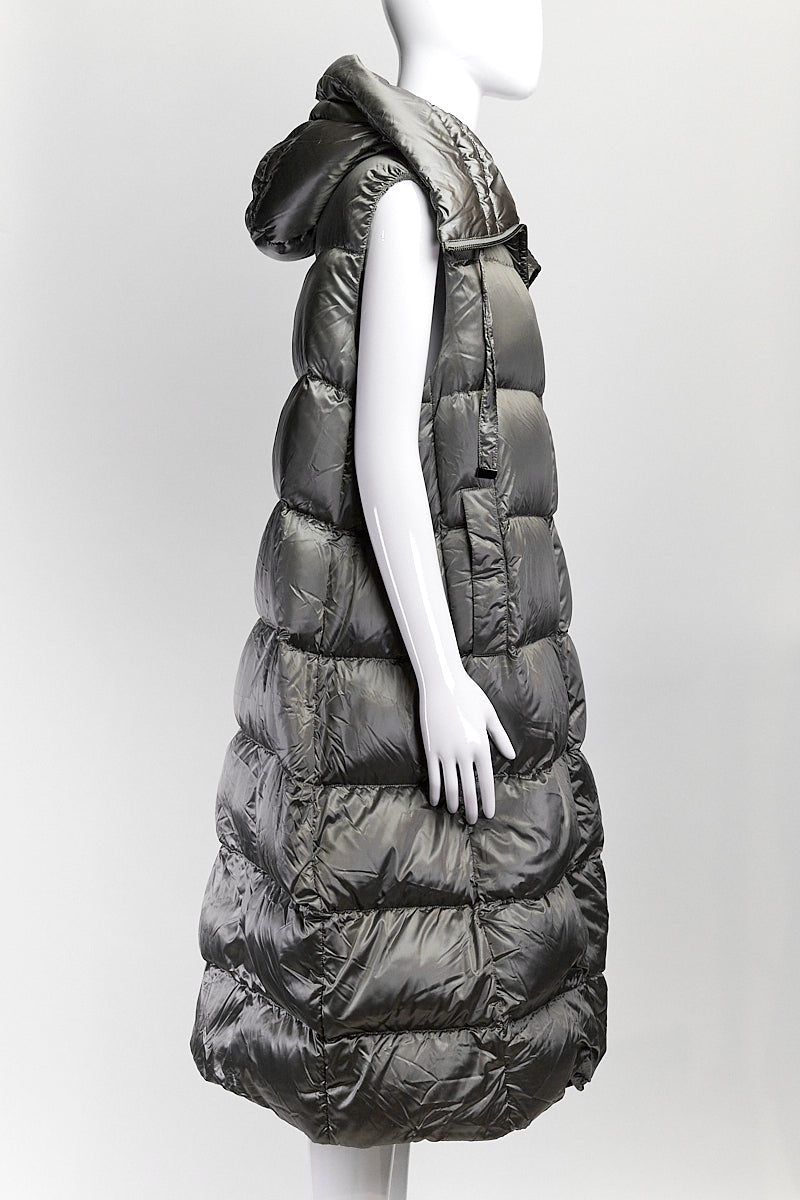 Max Mara Spacegi Sleeveless Grey Down Jacket US 14