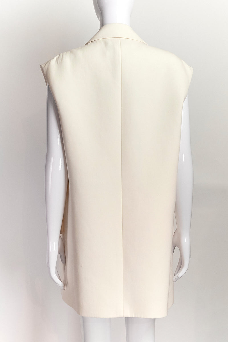 Michael Kors White Double Breasted Vest L